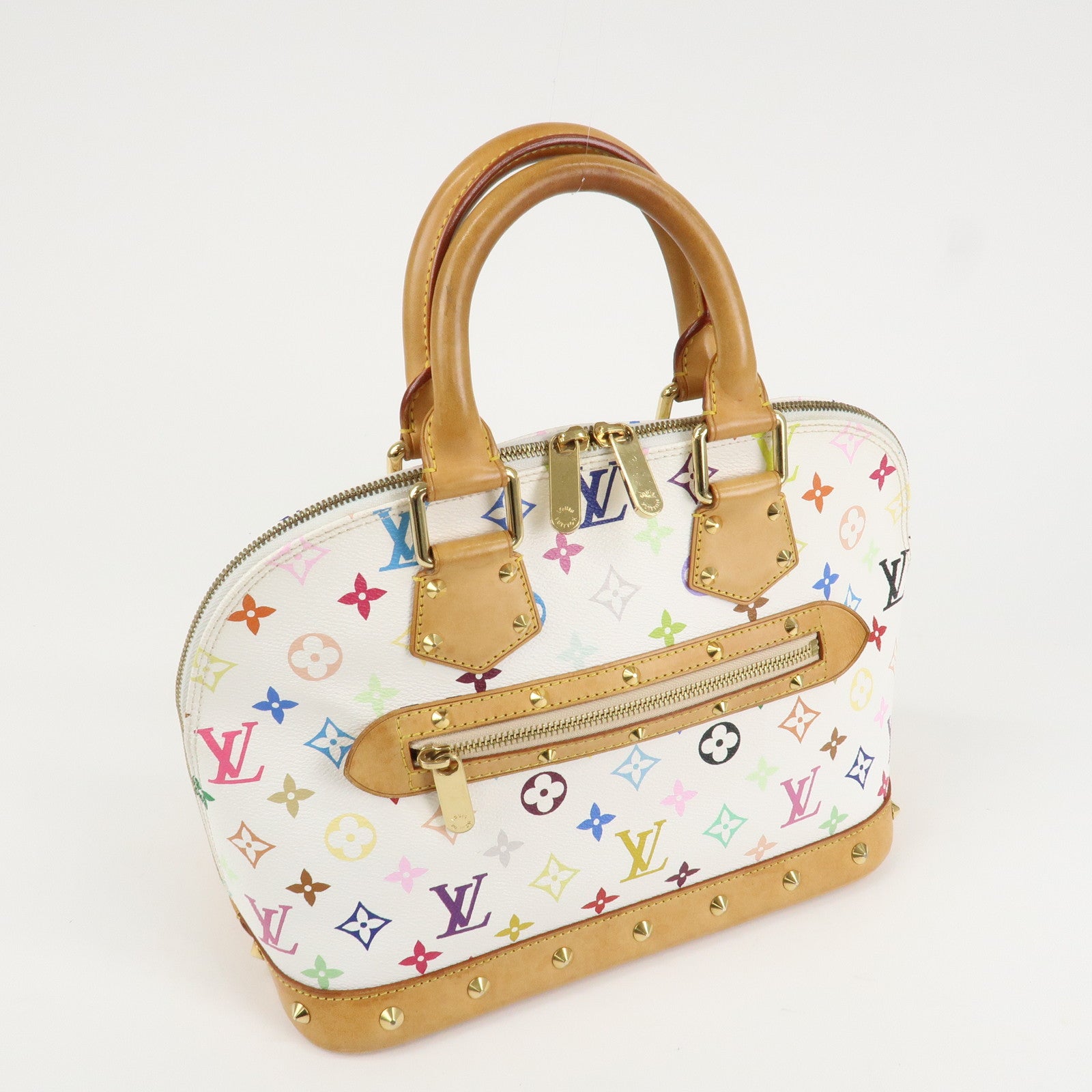 Louis Vuitton Monogram Multicolor Alma PM Hand Bag Blanc M92647 Used