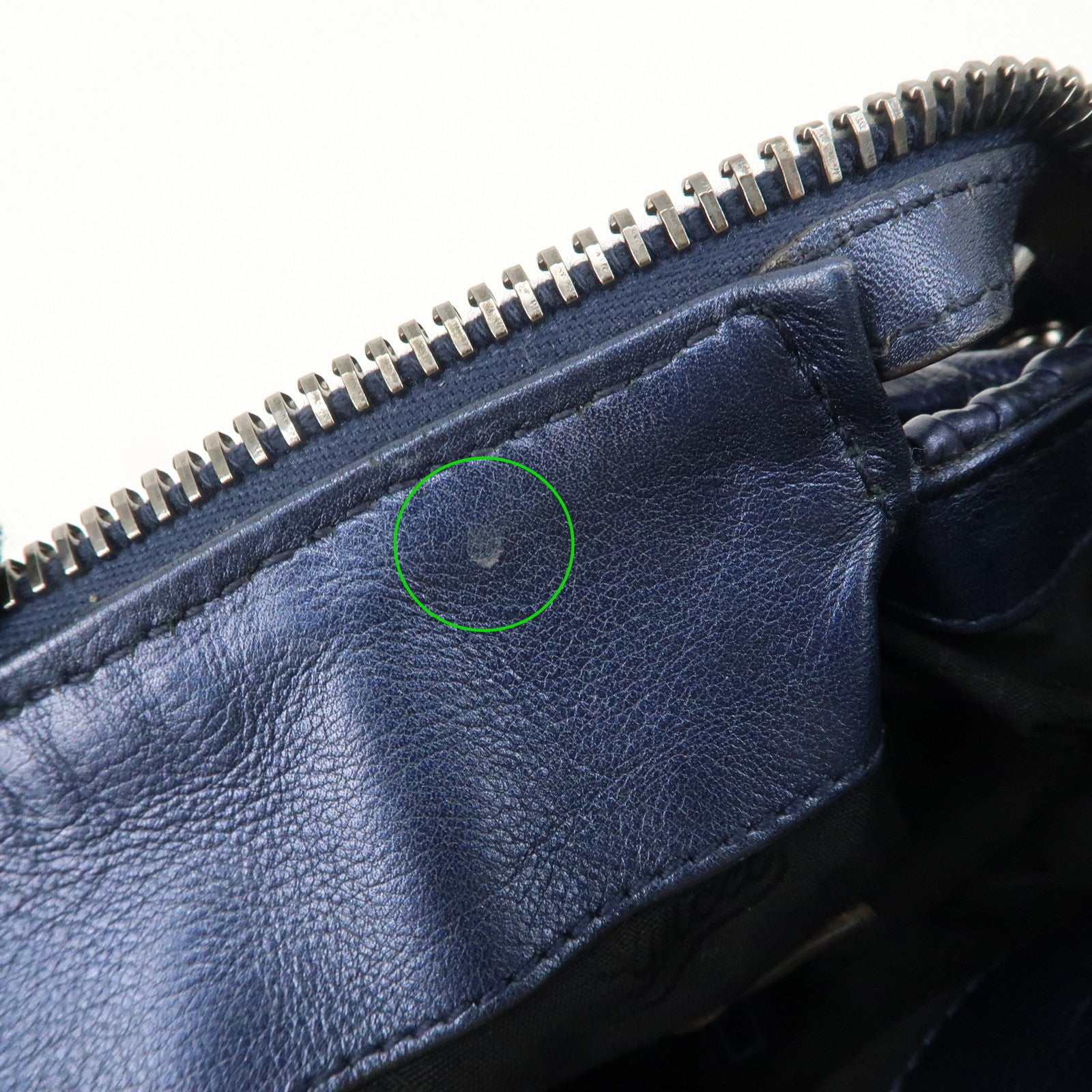 GUCCI Galaxy Leather 2 Way Chain Boston Bag Metallic Blue 228838 Used