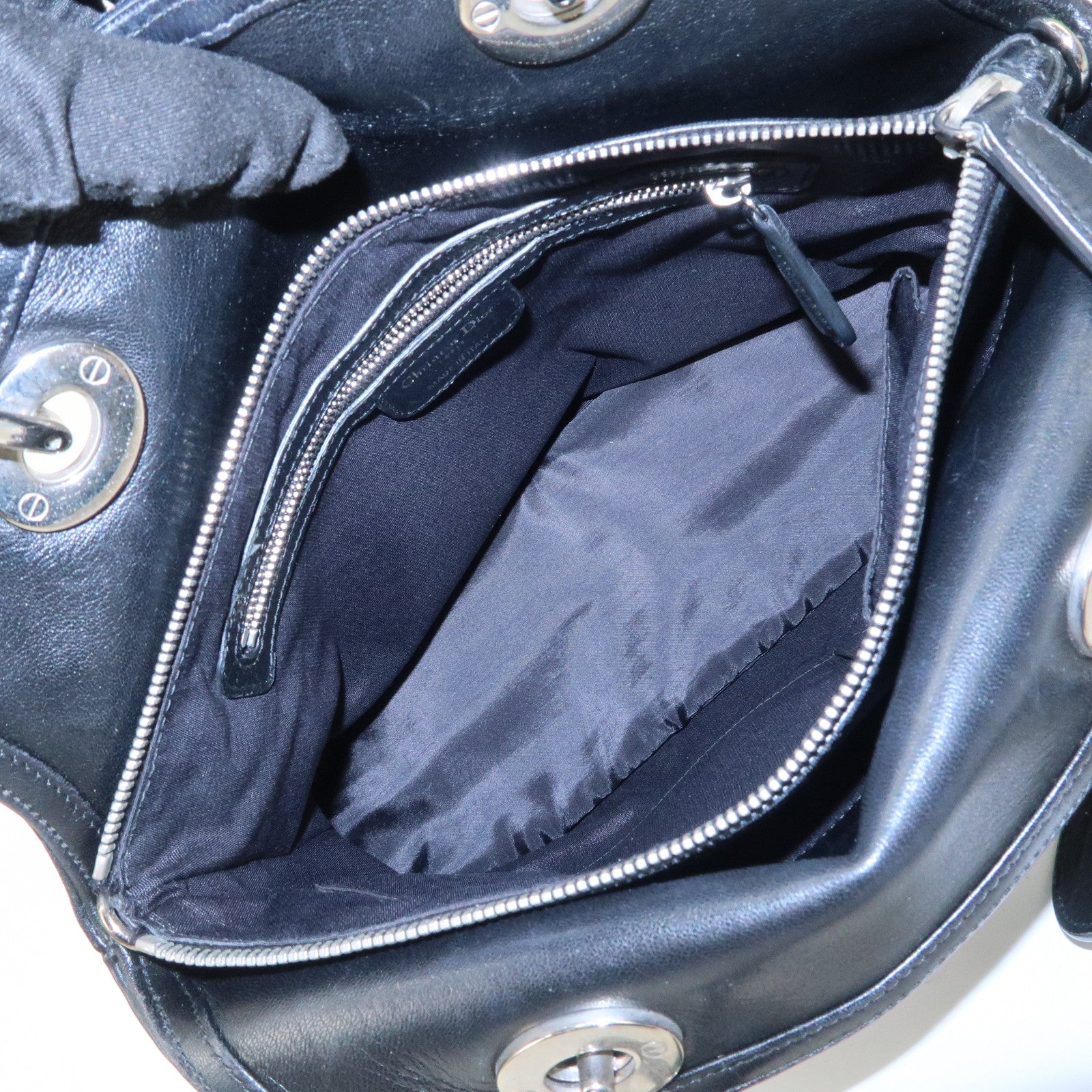 Christian Dior Cannage Granville Leather 2Way Bag Hand Bag Black