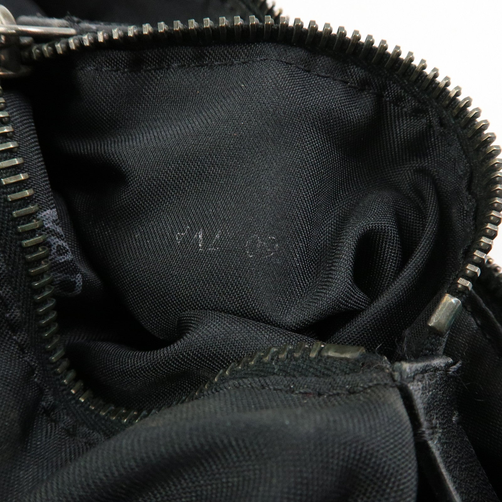 FENDI Zucchino Canvas Leather Shoulder Bag Brown Black 7VA004