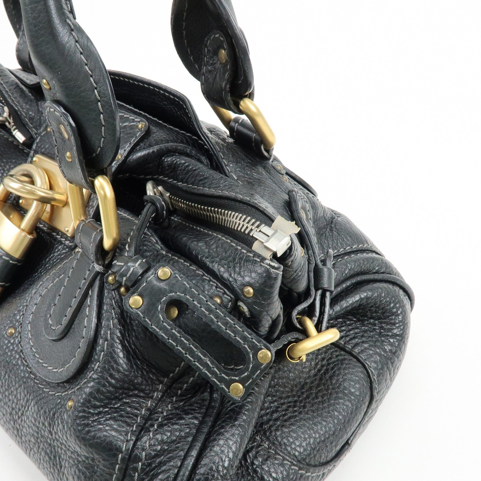 Chloe Paddington Leather Hand Bag Shoulder Bag Black