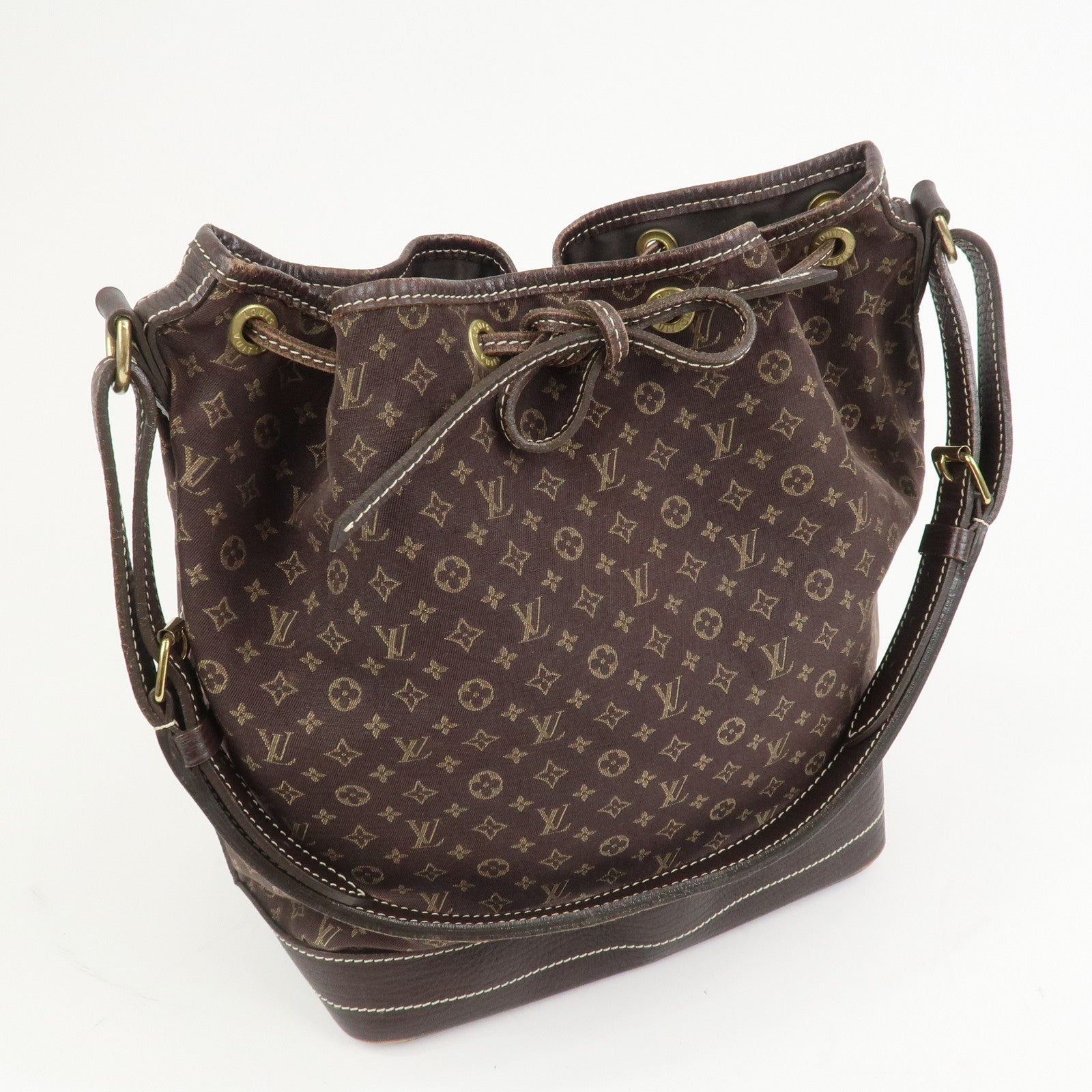 Louis Vuitton Monogram Mini Lin Noe Shoulder Bag Ebene M95229