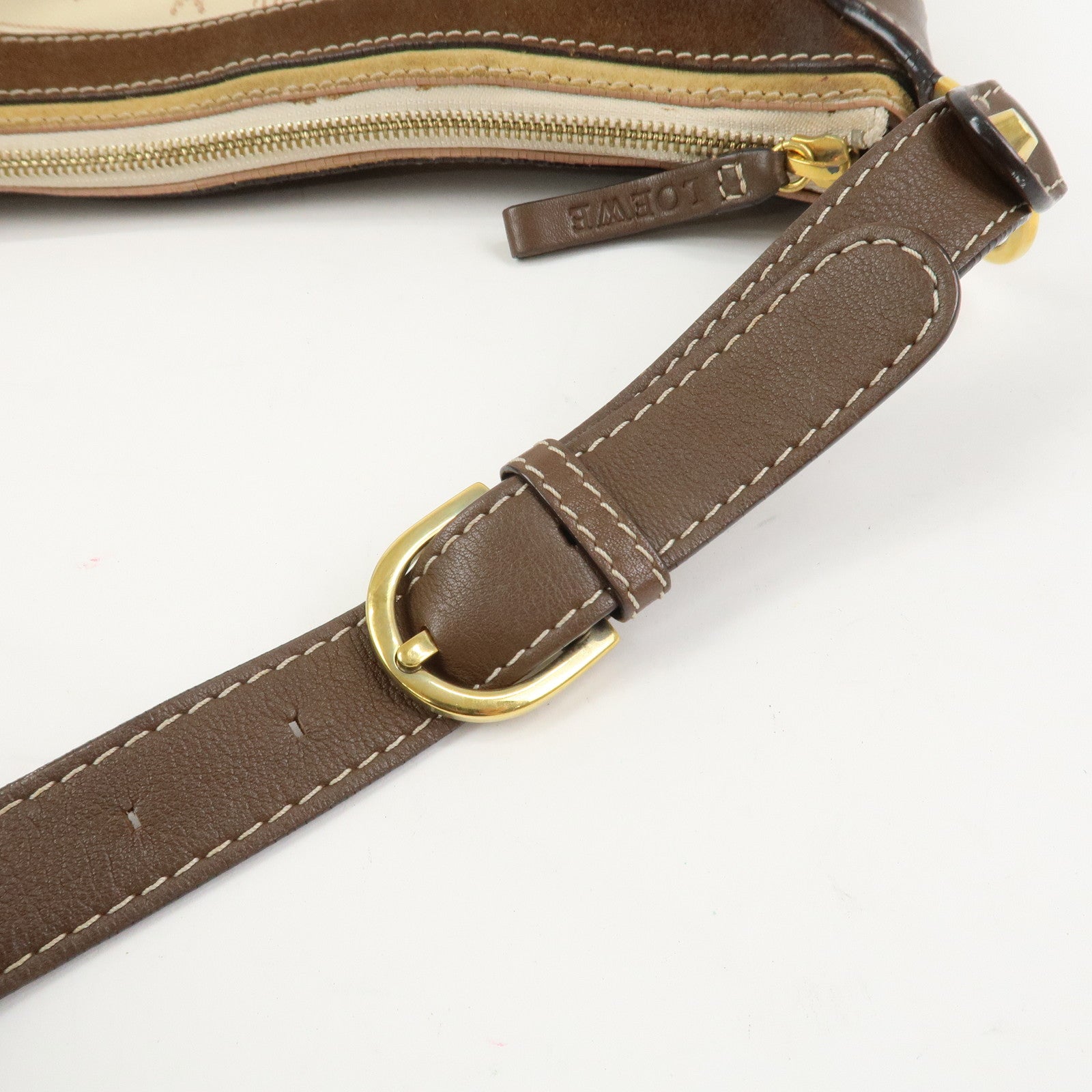 LOEWE Anagram Canvas Suede Leather 160th Anniversary Shoulder Bag
