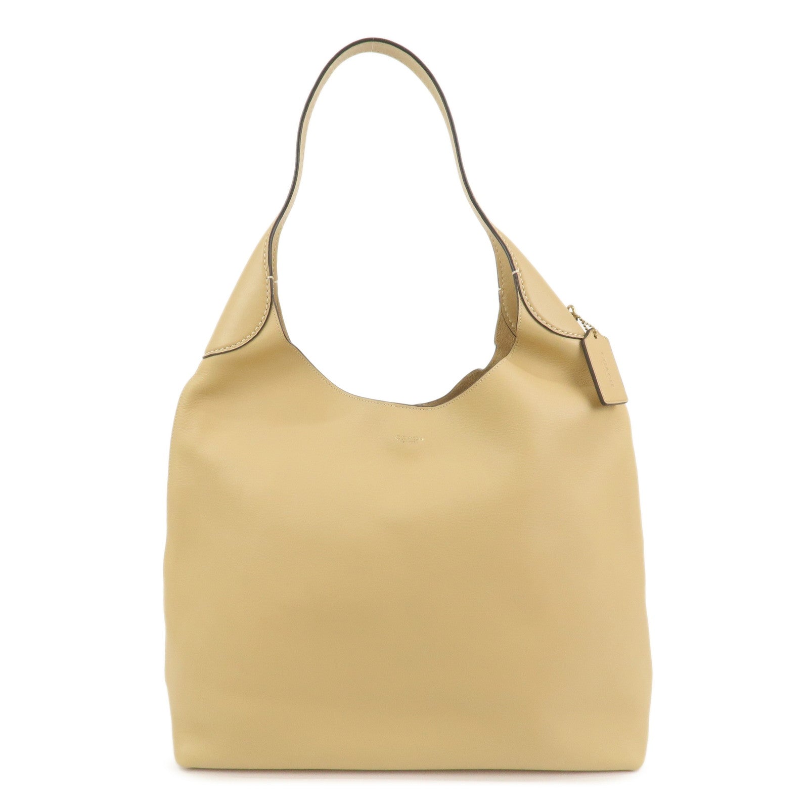 COACH Grain Calf Leather Brooklyn Shoulder Bag 39 Beige CU044