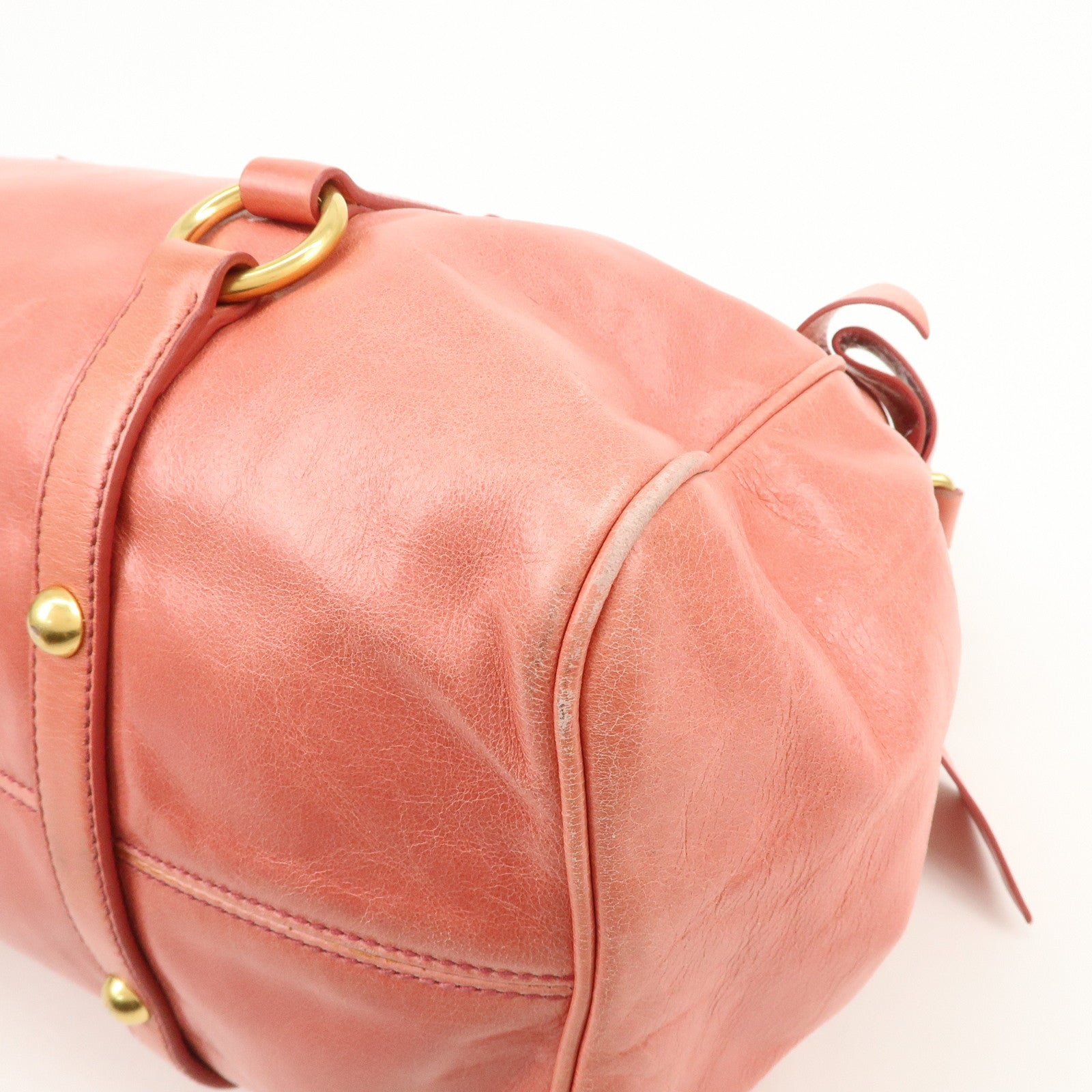 MIU MIU Leather Ribbon 2Way Shoulder Bag Hand Bag Pink RT0365