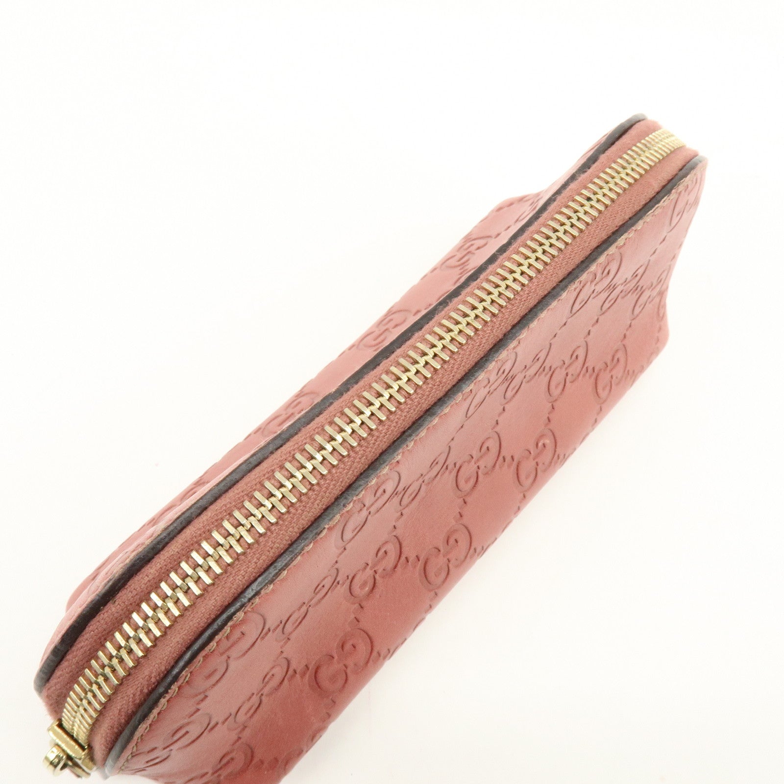 GUCCI Guccissima Leather Cosmetic Pouch Makeup Bag Rose Pink 141811