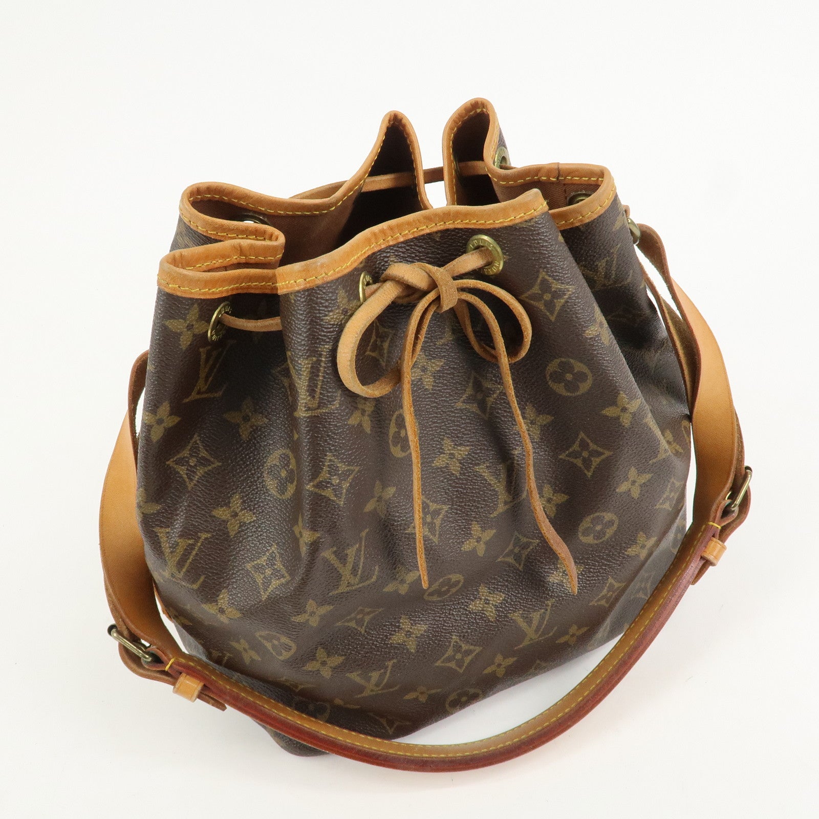 Louis Vuitton Monogram Canvas Petit Noe Shoulder Bag Brown M42226