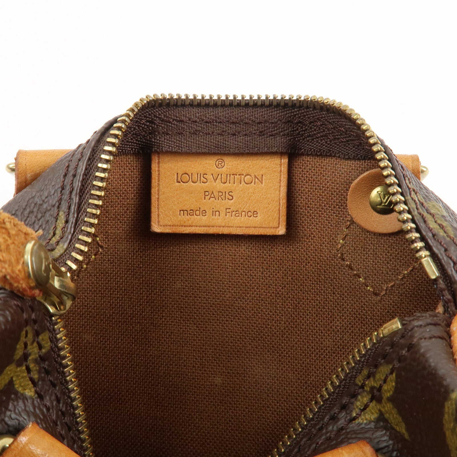Louis Vuitton Monogram Canvas Mini Speedy Hand Bag Brown M41534 Used