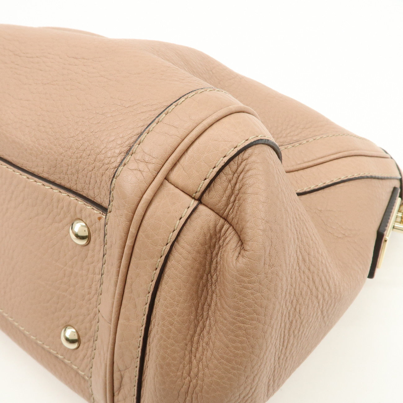 GUCCI Bamboo Leather Shoulder Bag Hand Bag Pink Gold 269949