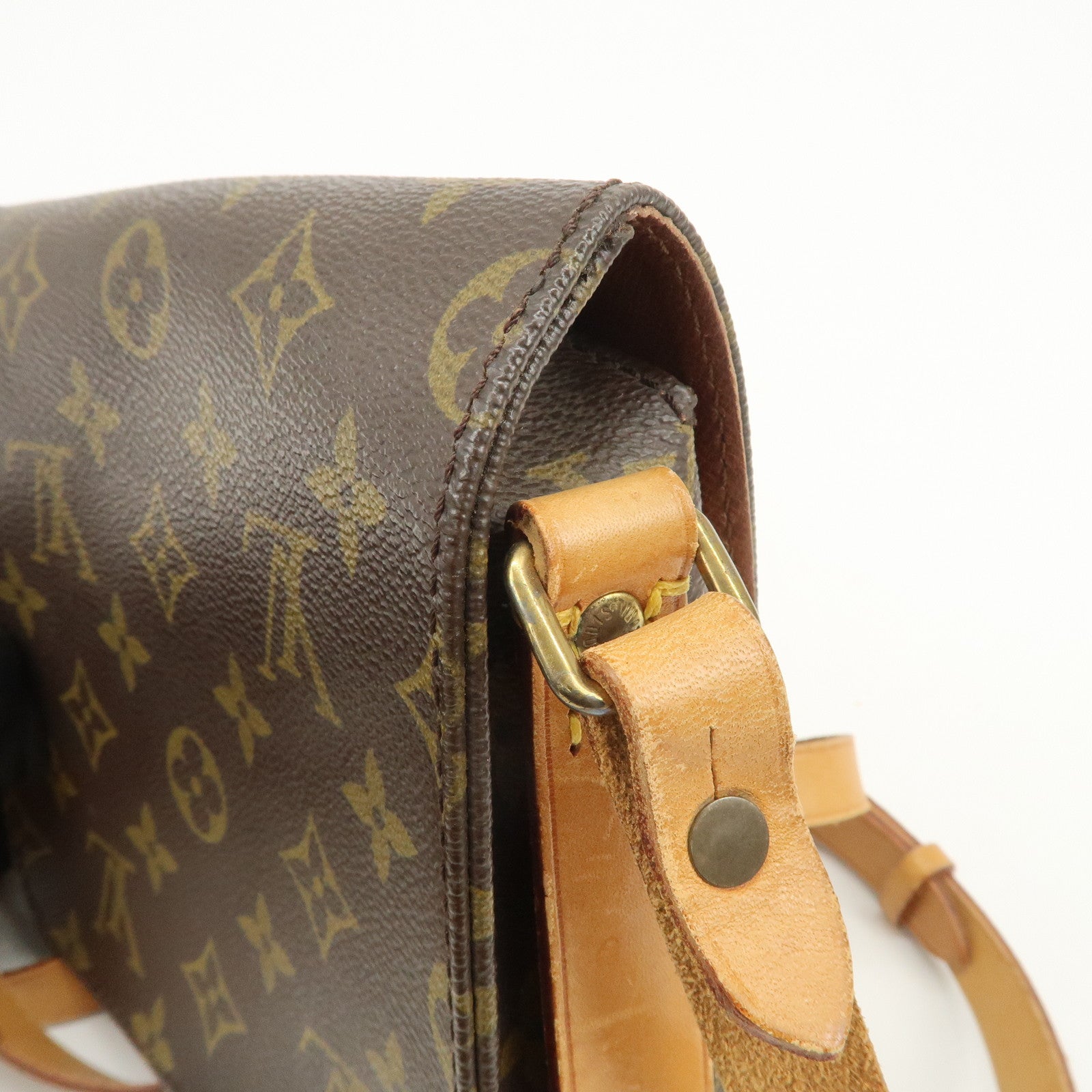 Louis Vuitton Monogram Mini Cartouchiere Shoulder Bag Brown M51254