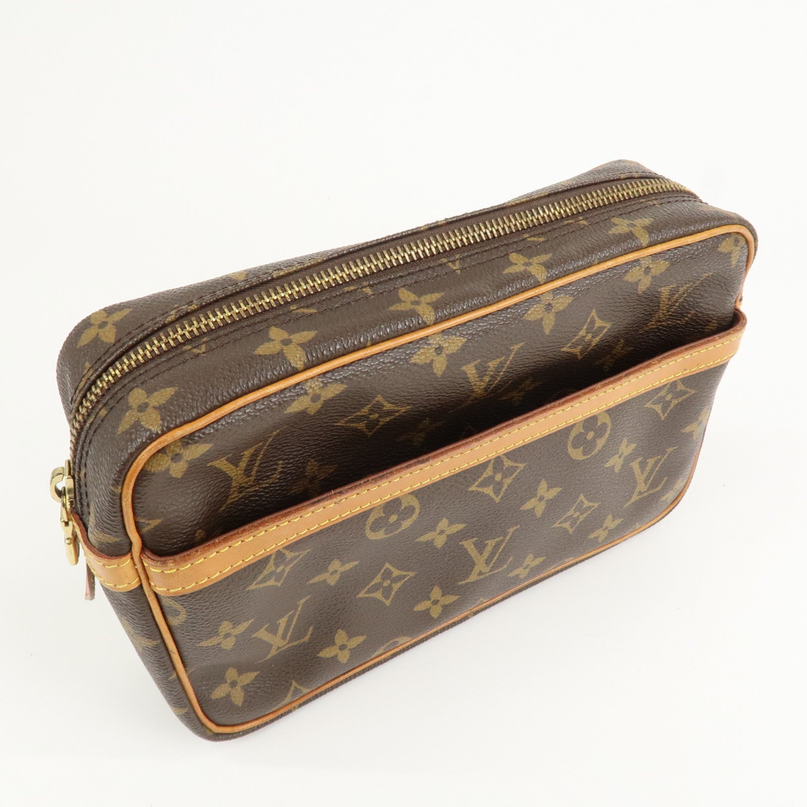 Louis Vuitton Monogram Compiegne 28 Pouch Clutch Bag Brown M51845