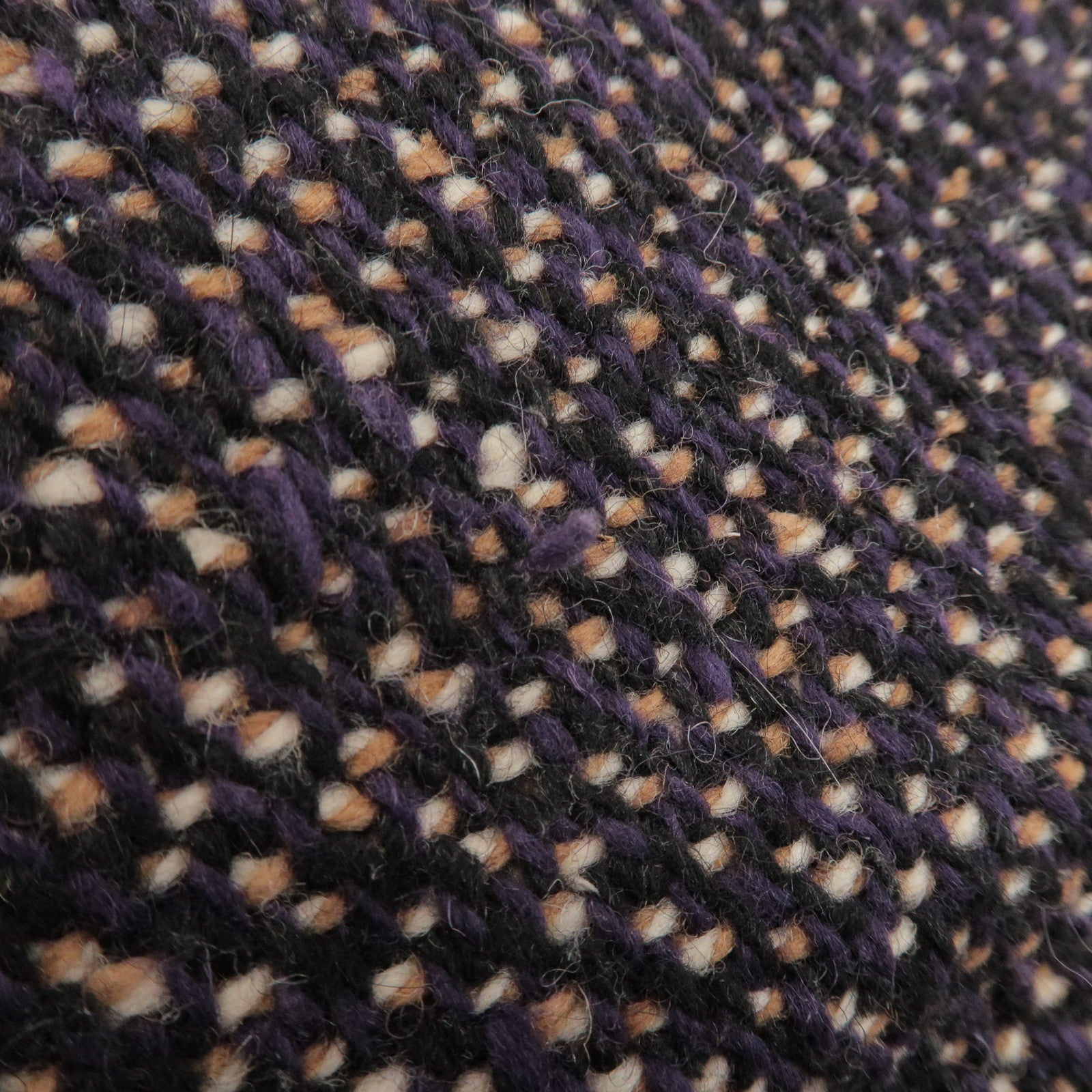 PRADA Triangle Logo Wool Leather Tote Bag Hand Bag Purple