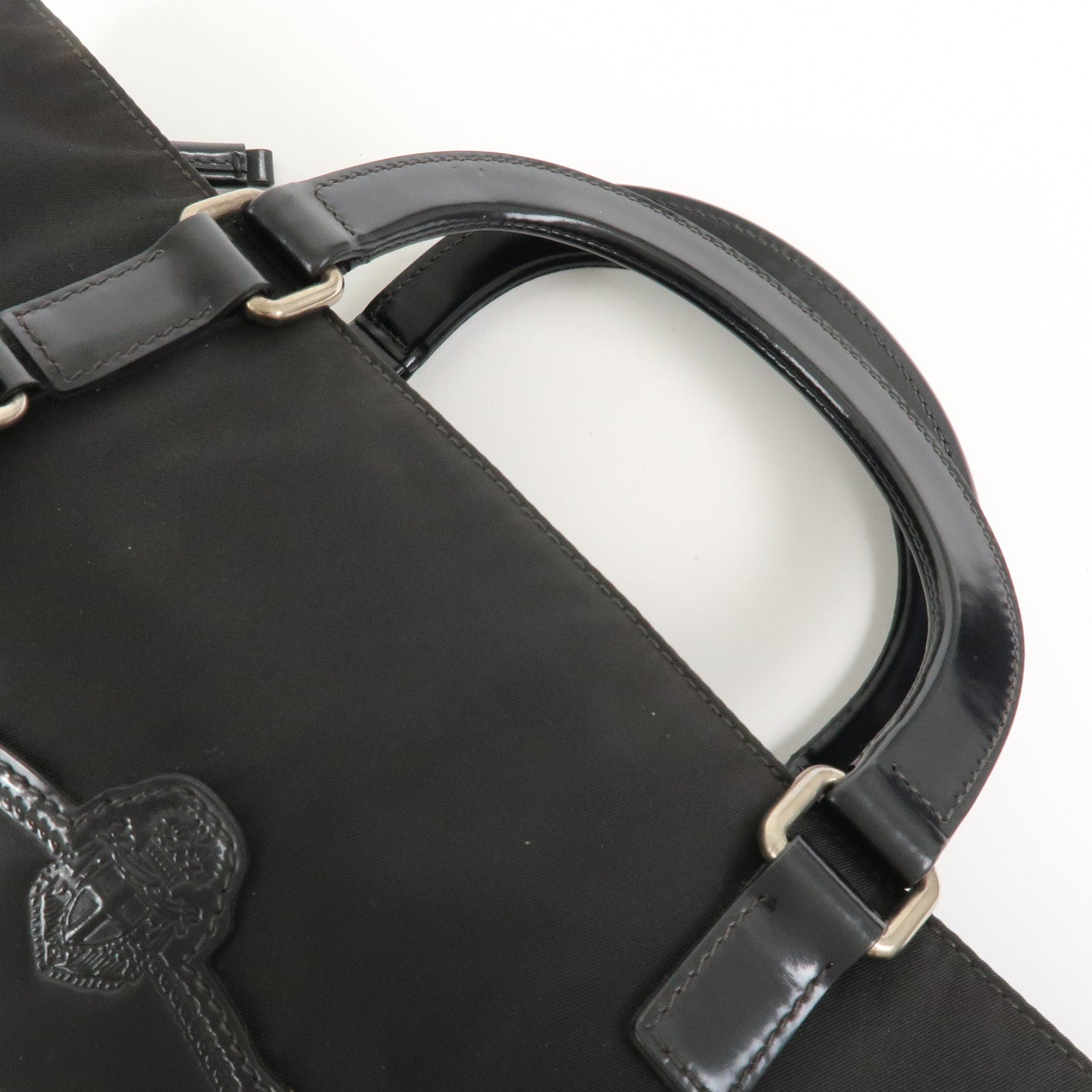 PRADA Nylon Patent Leather 2Way Bag Shoulder Bag Black BN1106