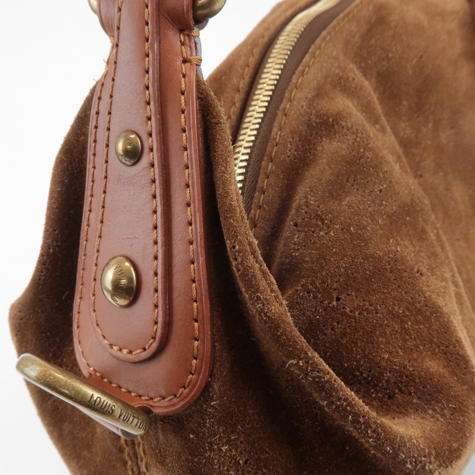 Louis Vuitton Monogram Suede Onata GM Shoulder Bag Cacao M95120 Used