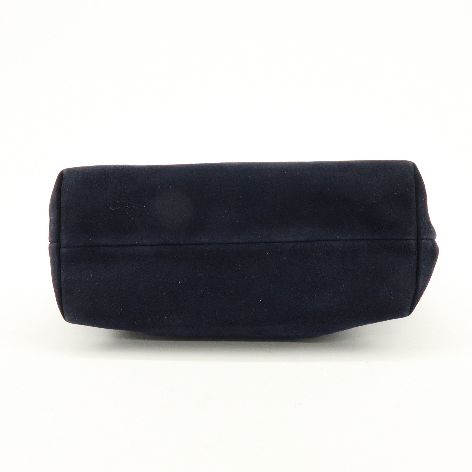 PRADA Logo Suede Chain Shoulder Bag Tote Bag Dark Navy