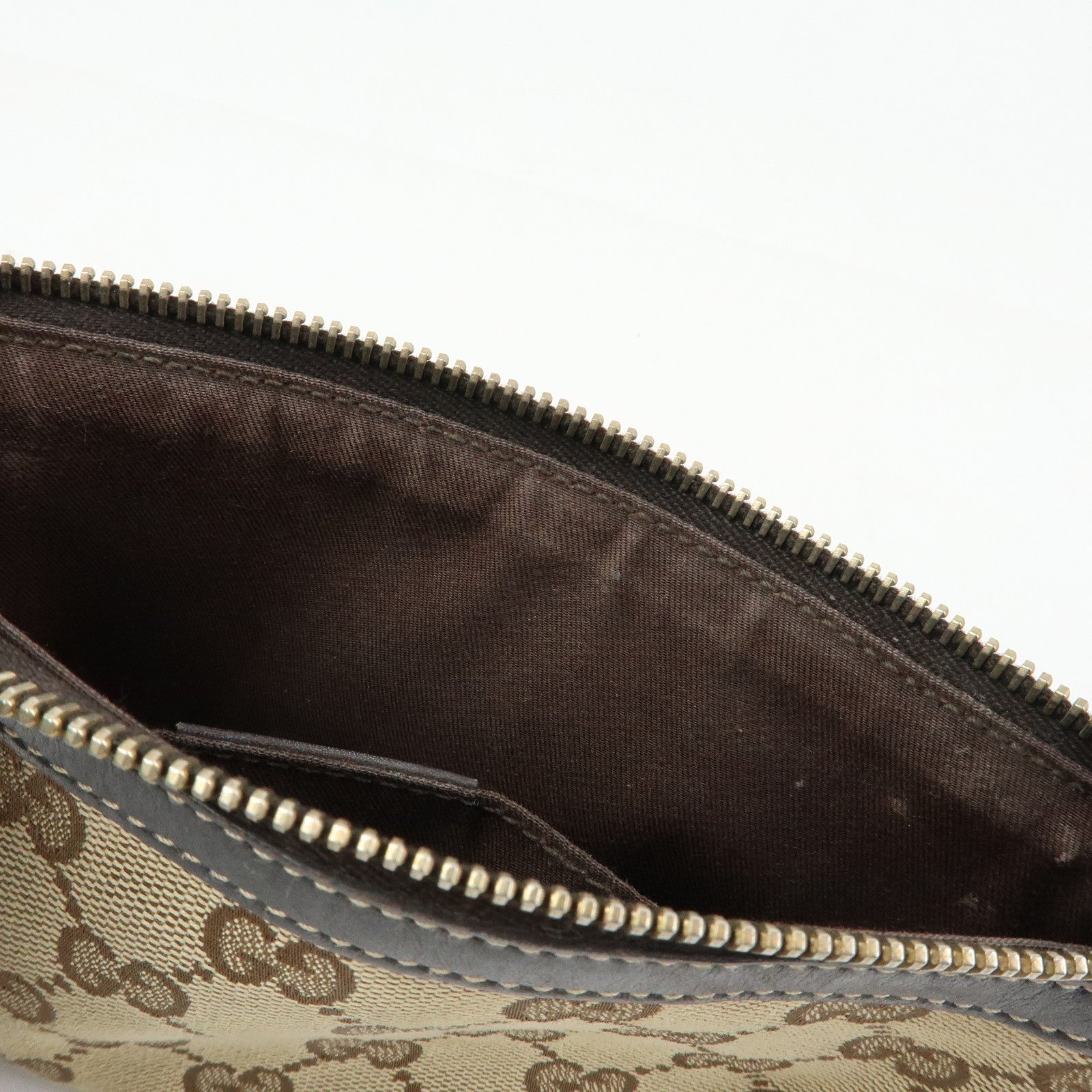 GUCCI Sherry Interlocking G Canvas Leather Mini Clutch Bag 191184