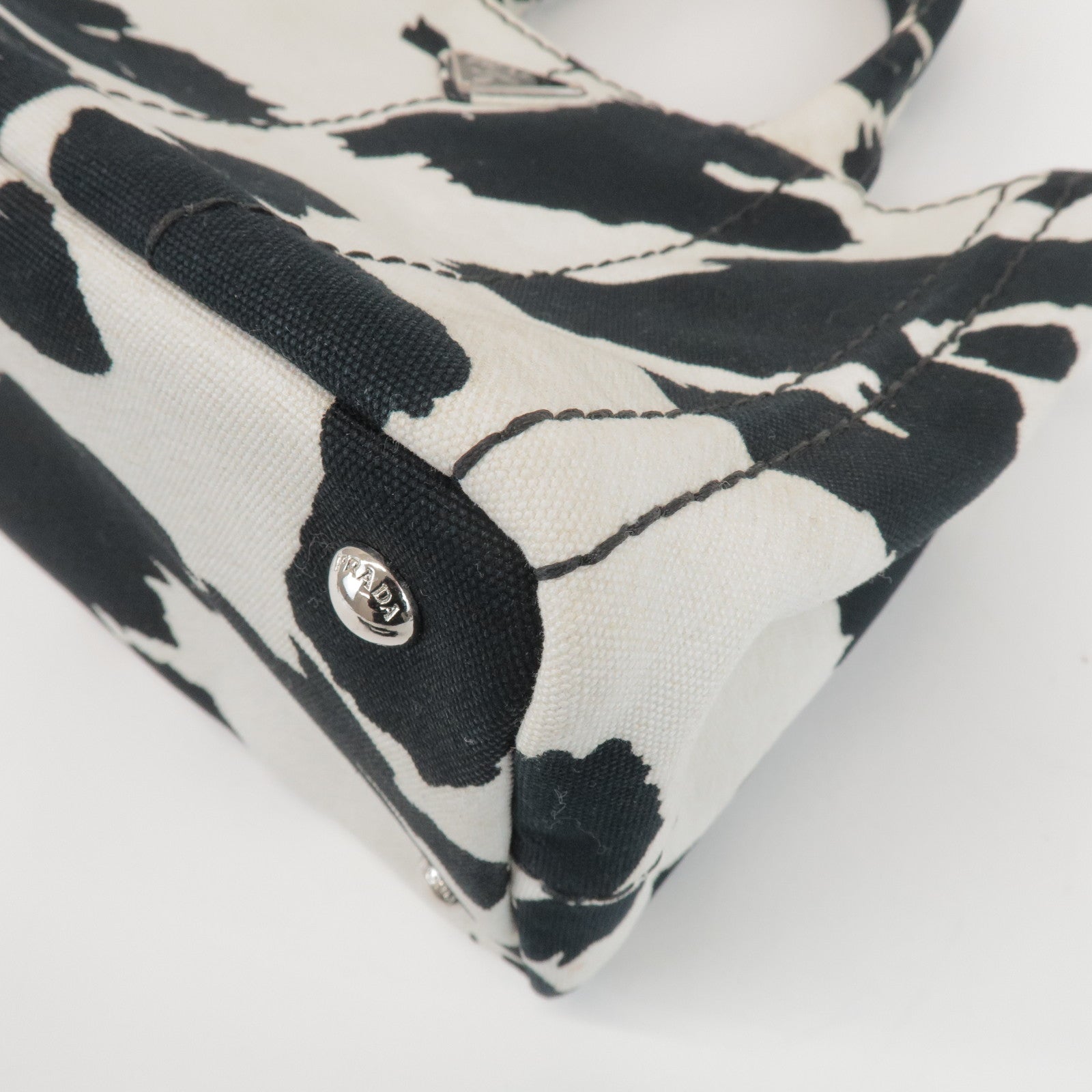 PRADA Triangle Logo Canapa Mini Canvas 2Way Bag Hand Bag 1BG439