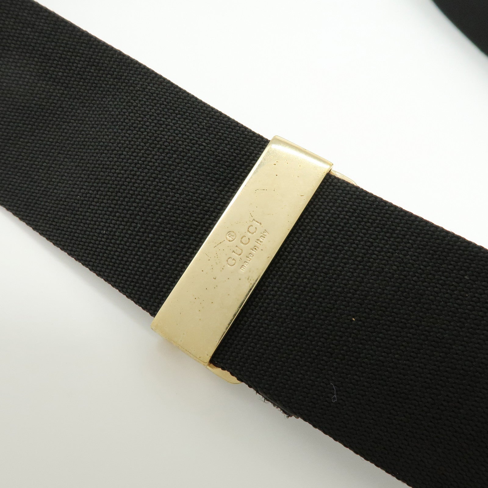 GUCCI Canvas Leather Shoulder Bag Crossbody Bag Black 019・0433