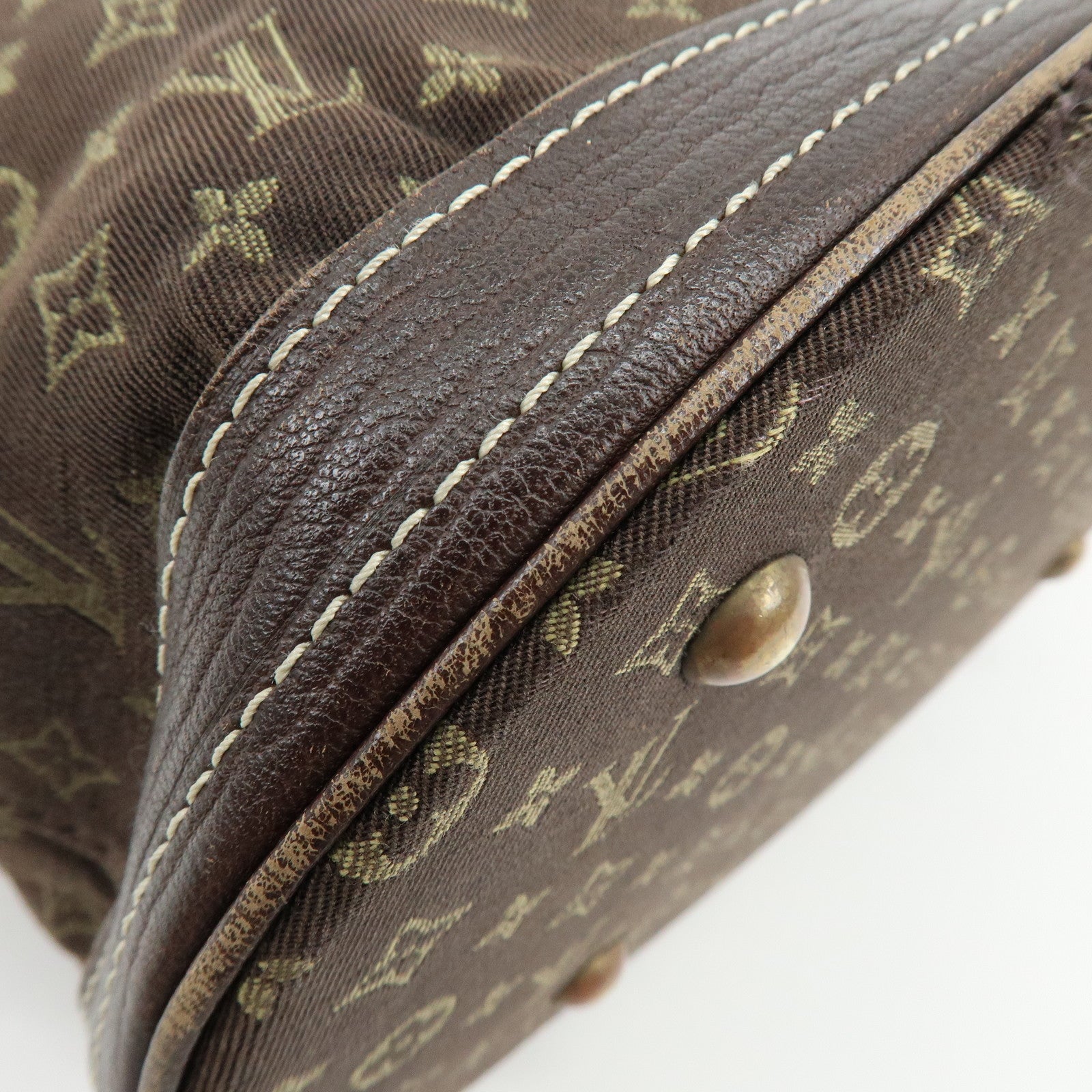 Louis Vuitton Monogram Mini Lin Bucket PM Tote Bag Ebene M95226