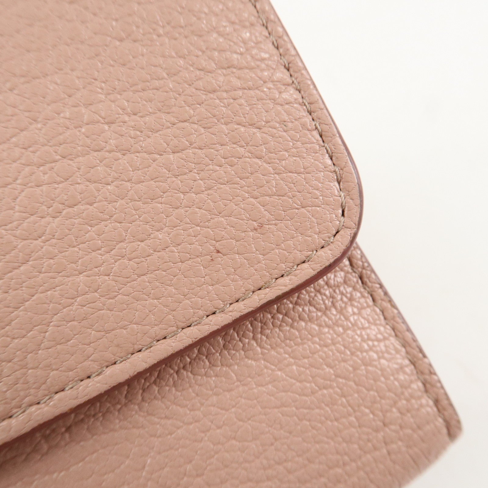 MIU MIU Leather Bi-fold Wallet Compact Wallet Pink 5ML014 Used