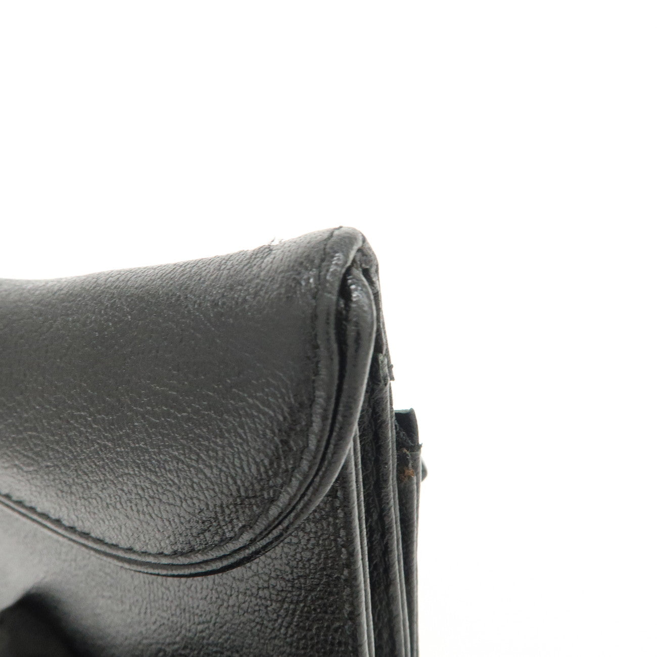 Christian Dior Leather Saddle Long Wallet Black Gold