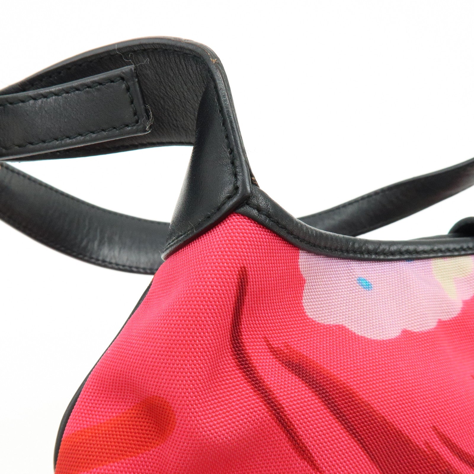 GUCCI Jackie Nylon Leather Shoulder Hand Bag Pink Black 001.9735