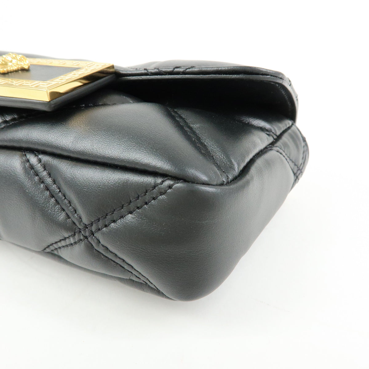 VERSACE Medusa Leather Chain Shoulder Bag Crossbody Bag Black