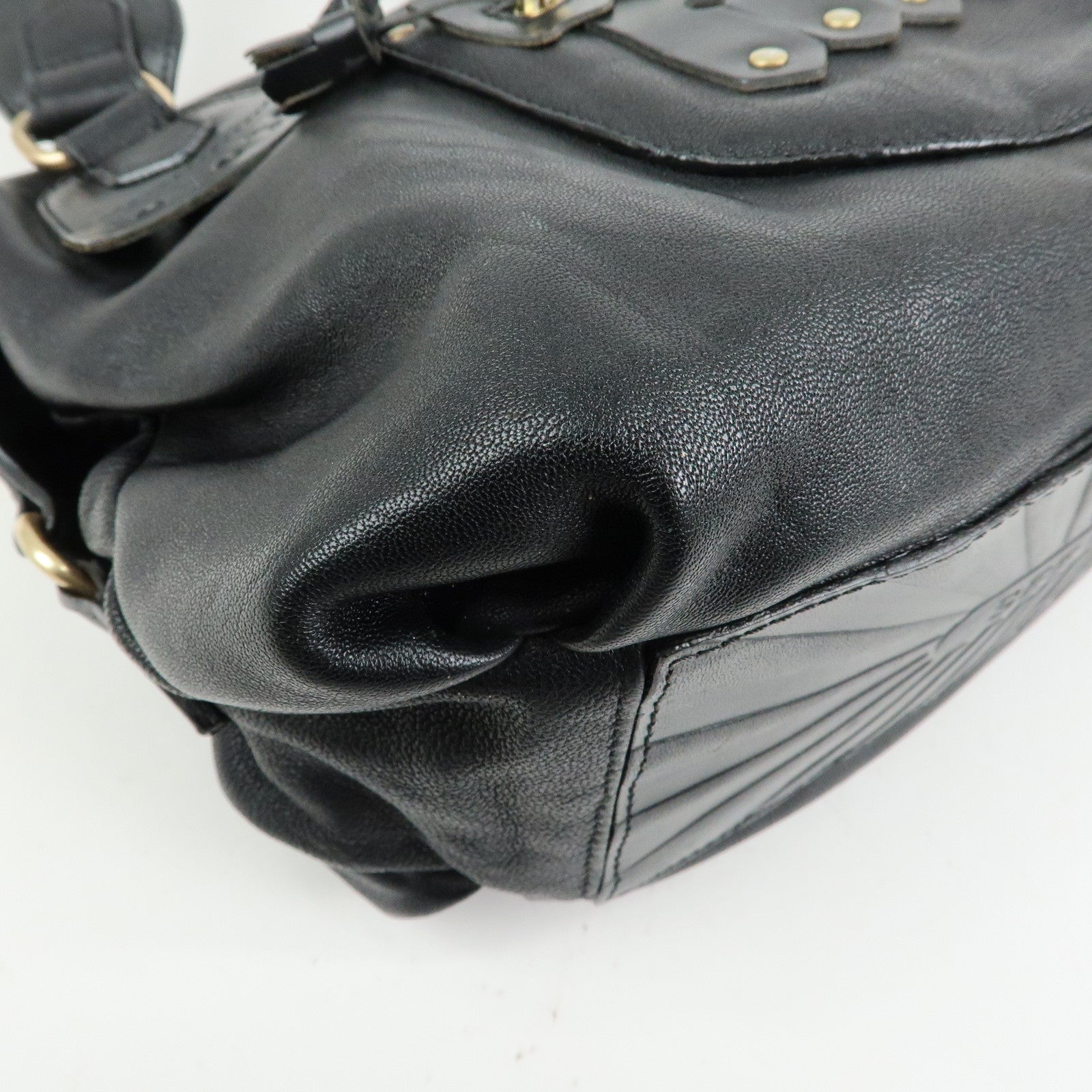 Chloe See by Chloe Leather Shoulder Bag Hand Bag Black