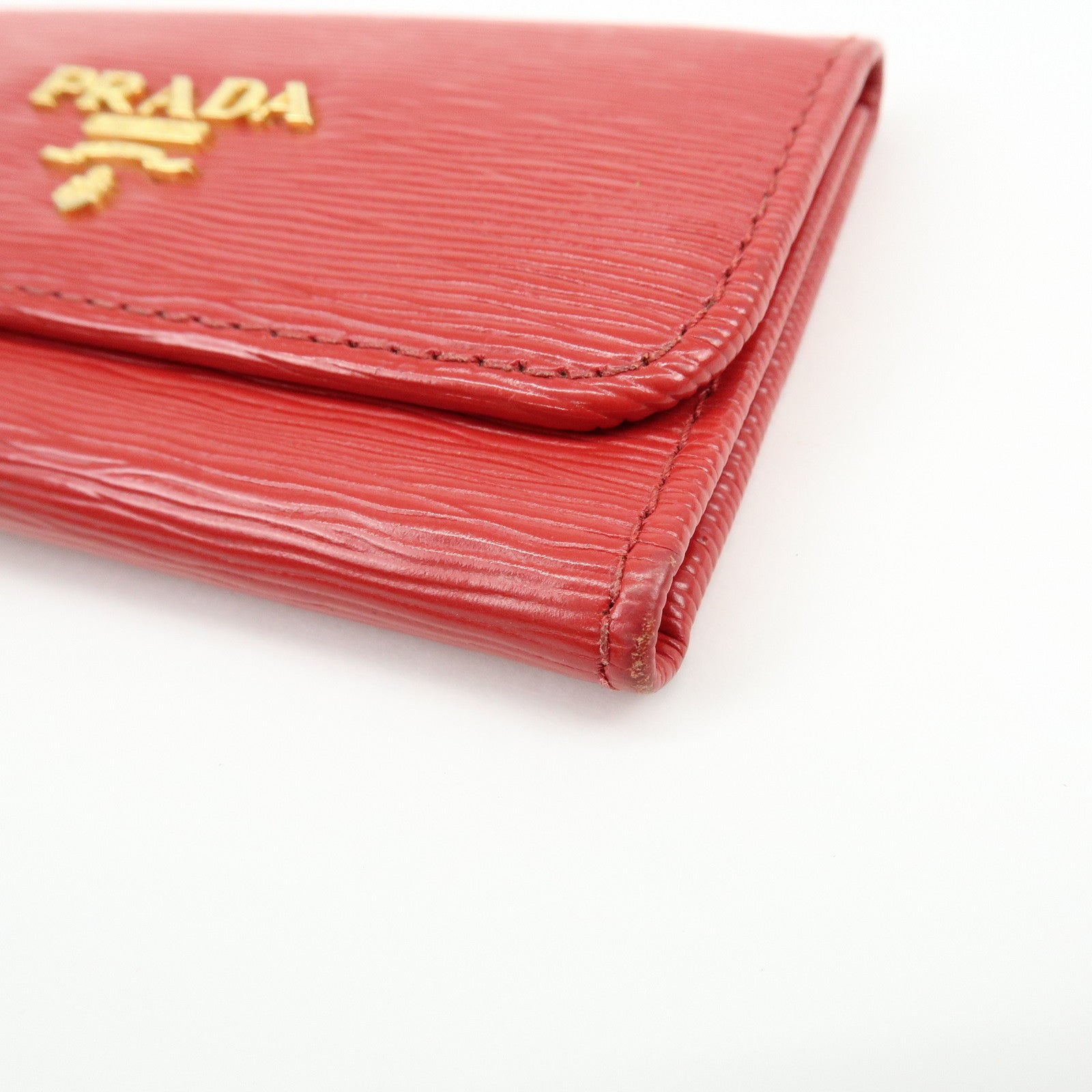 PRADA Set of 2 Saffiano Leather Key Case Red 1PG004/1PG222