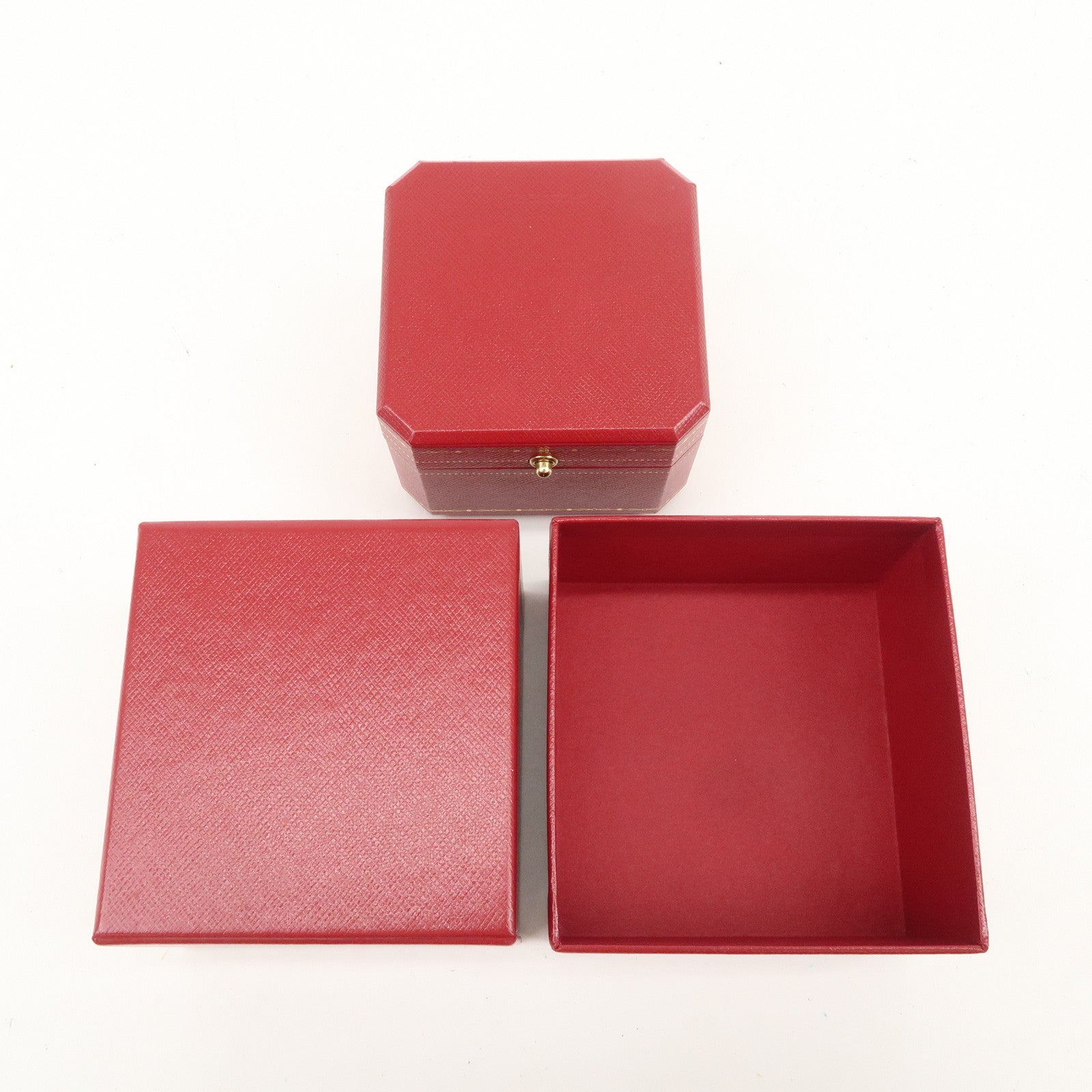 Cartier Set of 2 Jewelry Boxes Ring Boxes Red Gold