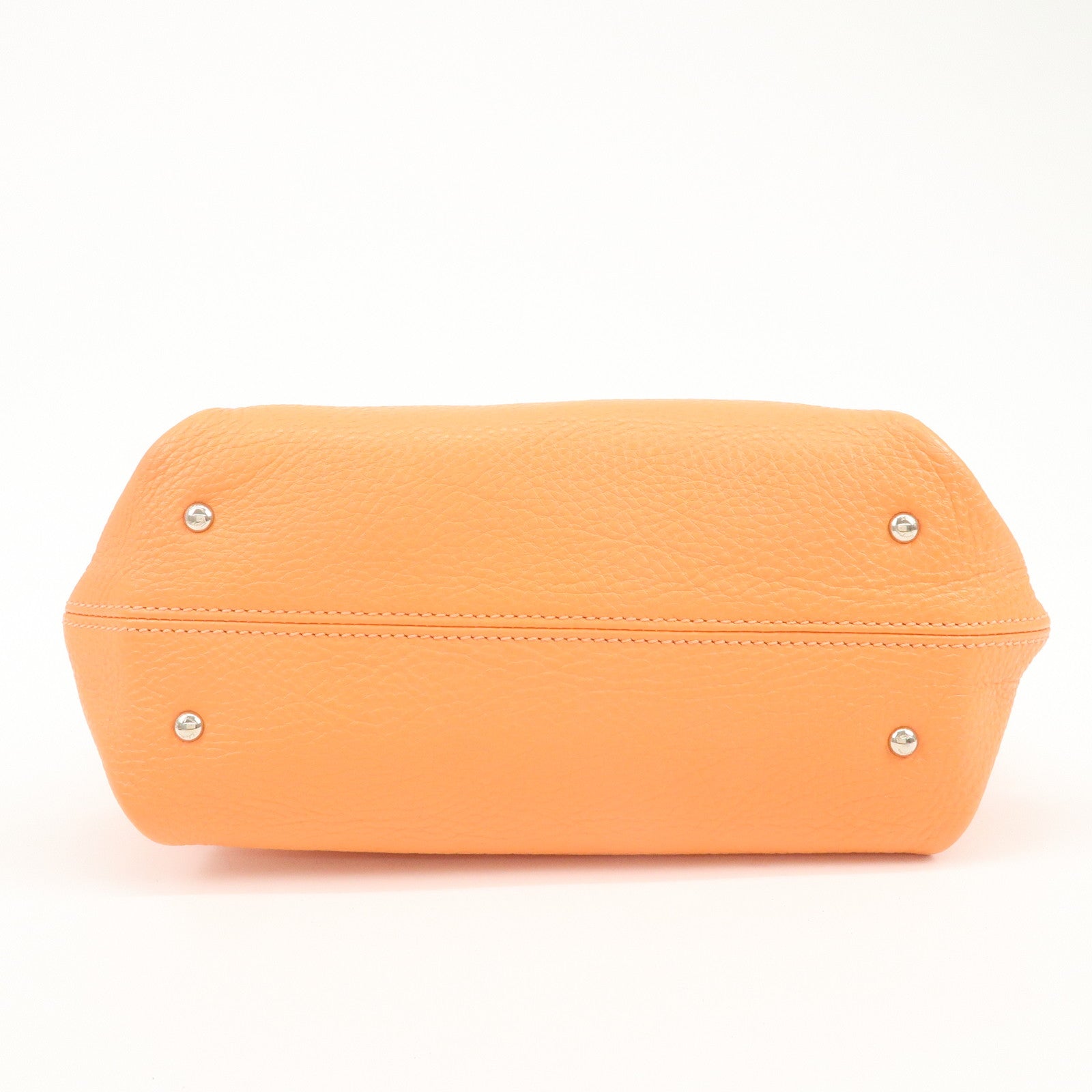 Ferragamo Gancini Leather 2Way Bag Hand Bag Shoulder Bag Orange