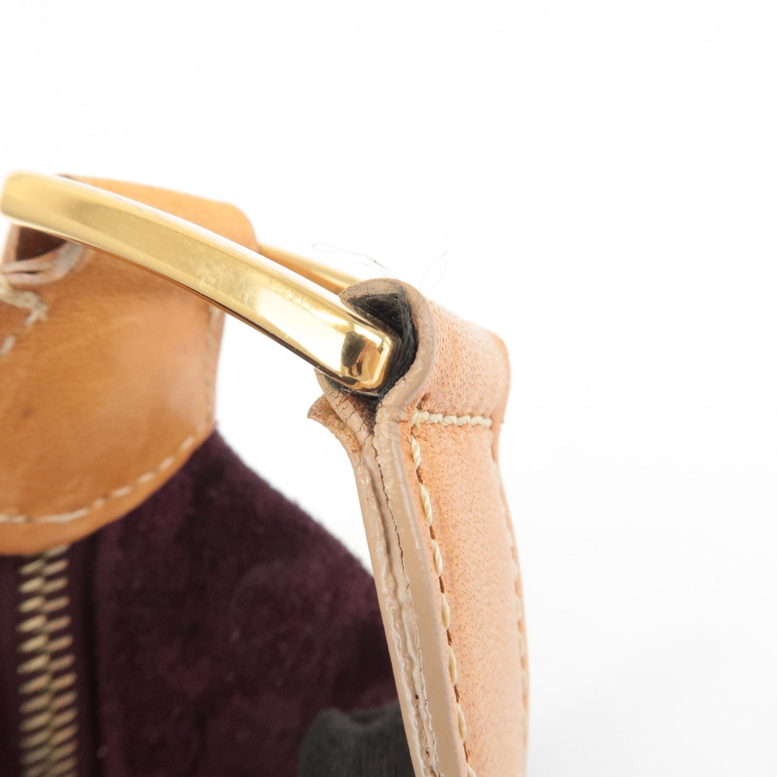 CELINE C Macadam Suede Leather Shoulder Bag Bordeaux Brown