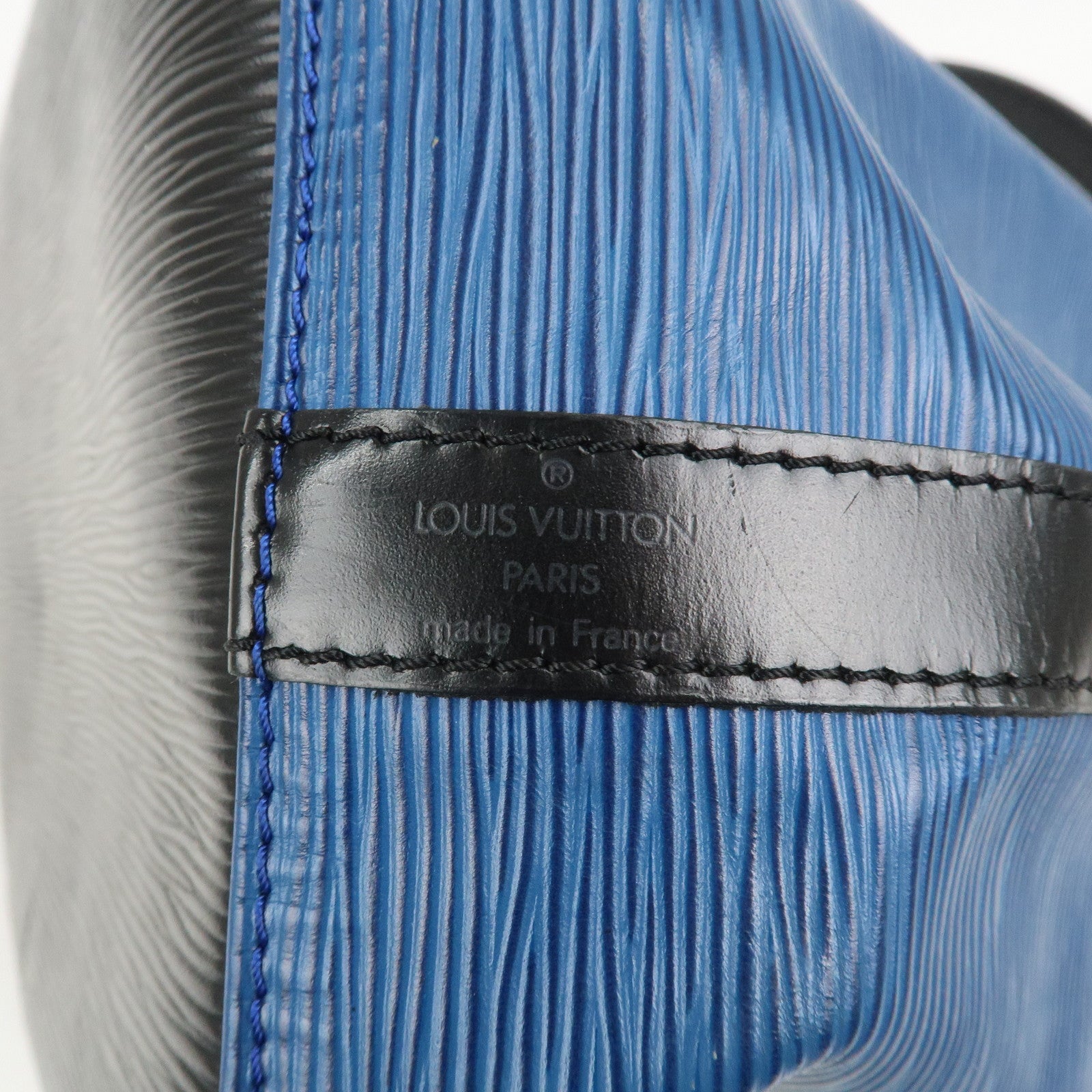 Louis Vuitton Epi Leather Petit Noe Bicolor Noir Toledo Blue M44152