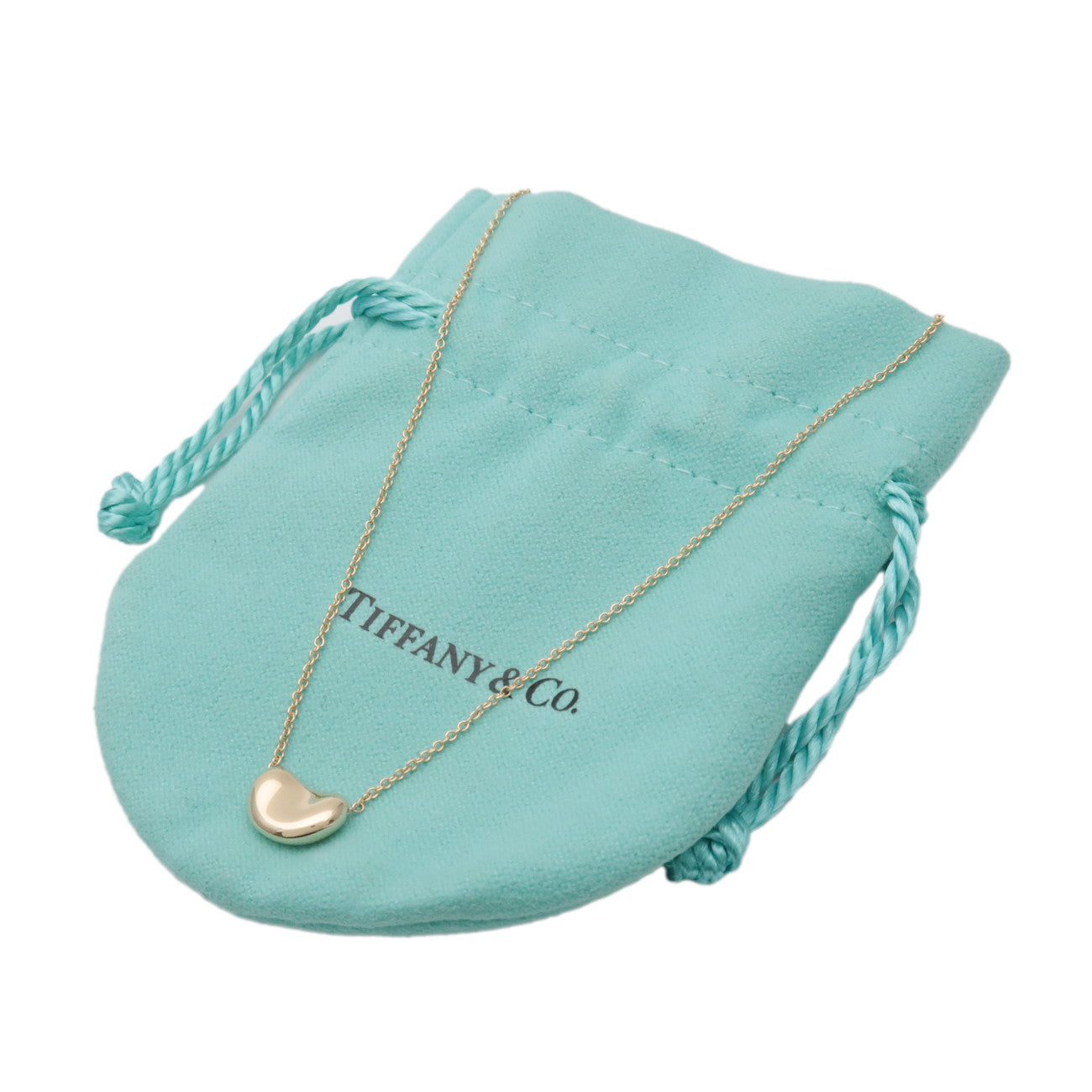 Tiffany & Co Bean Necklace Small K18YG 750YG Yellow Gold