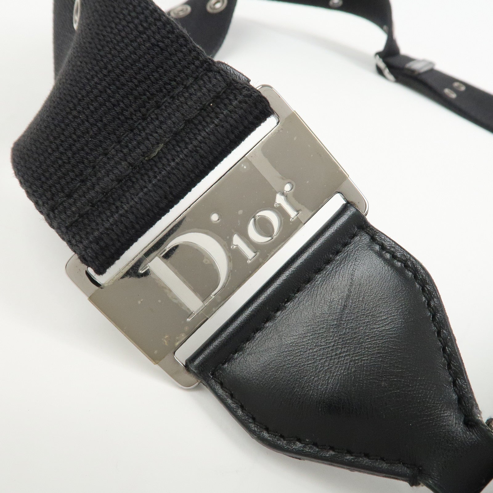 Christian Dior Street Chic Leather Shoulder Bag Crossbody Bag Black