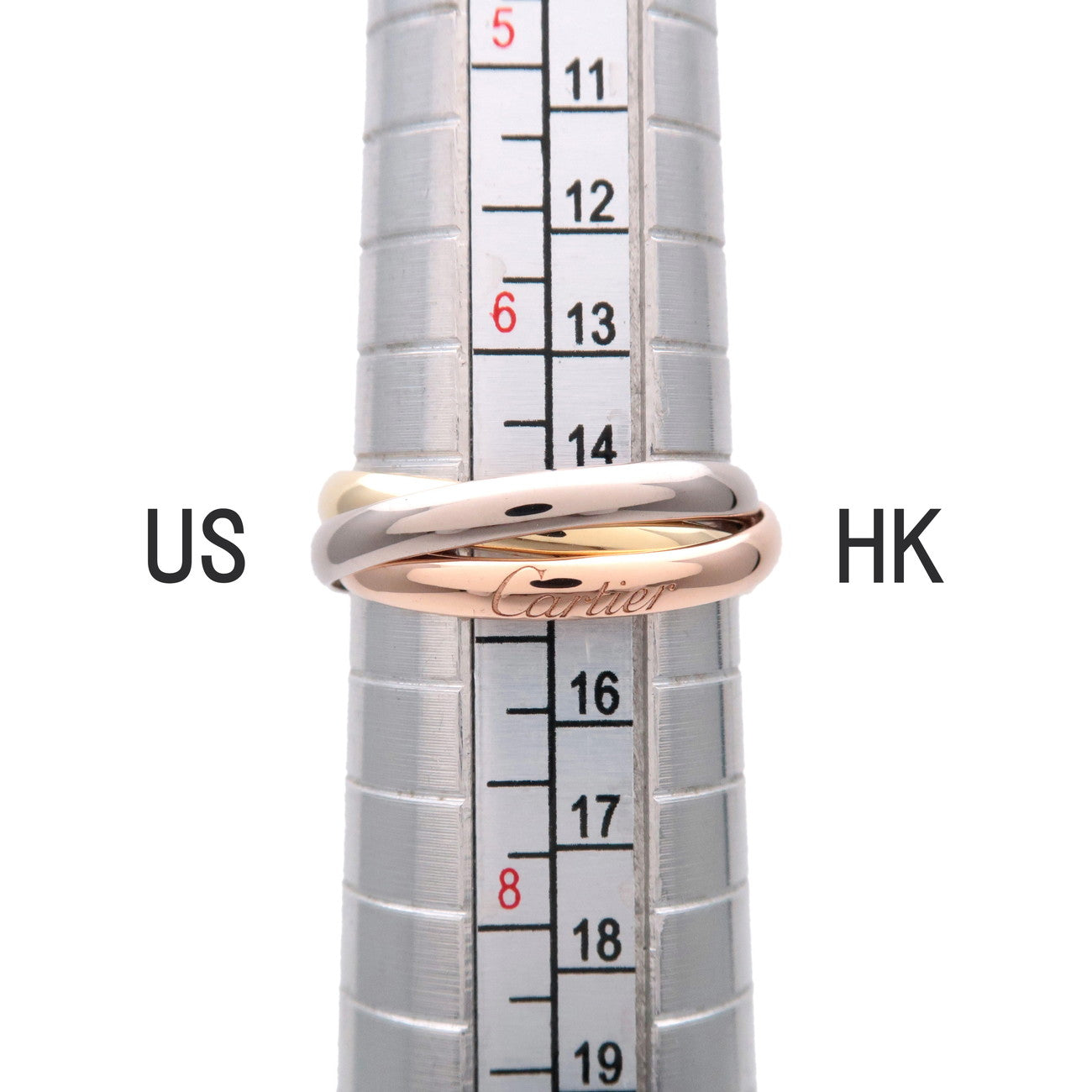 Cartier Trinity Ring SM K18 750YG/WG/PG #53 US6.5 EU53