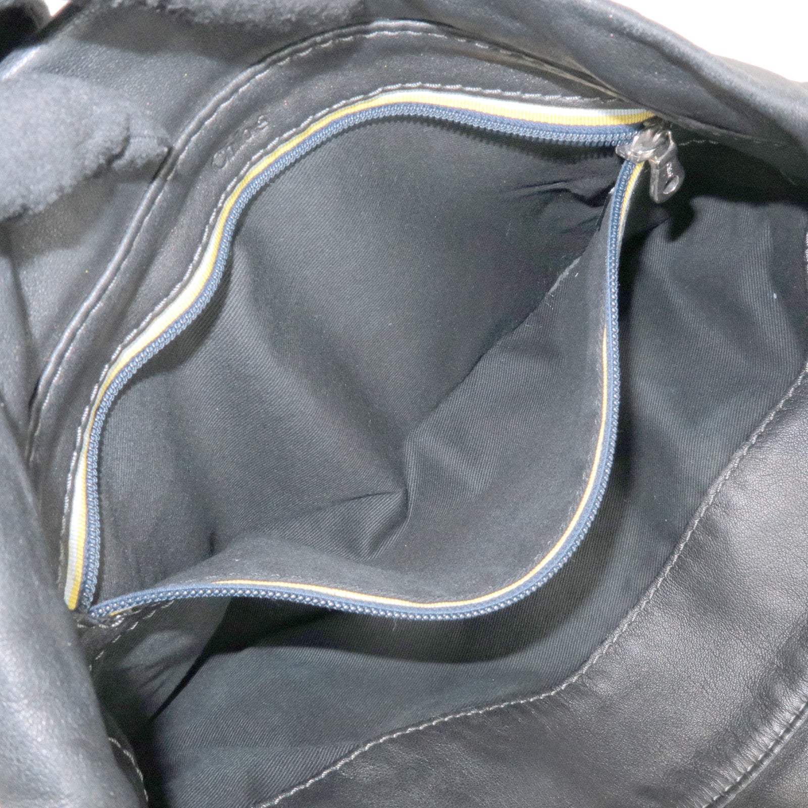Chloe Leather Drawstring Tote Bag Shoulder Bag Hand Bag Black Studs