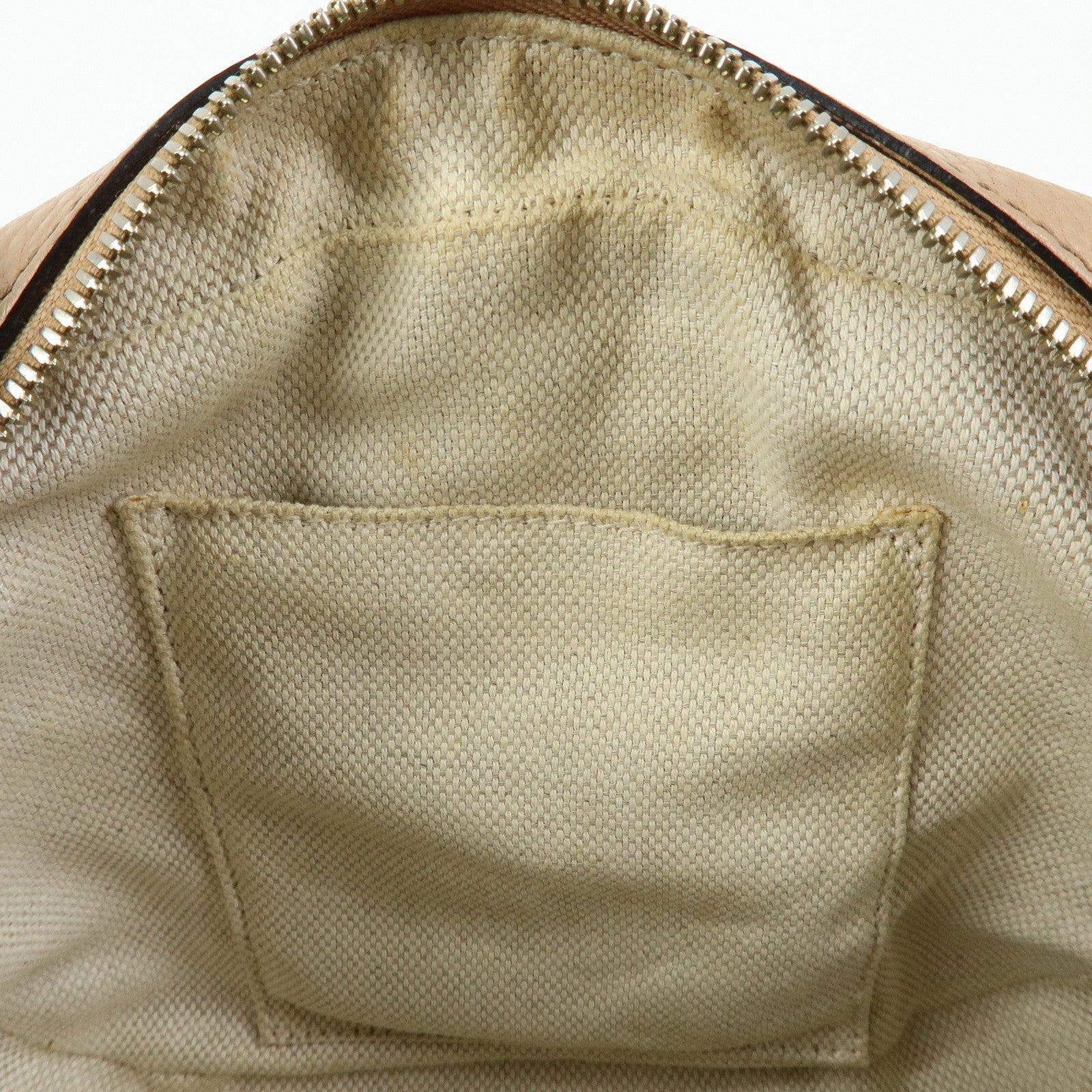 GUCCI SOHO Interlocking G Leather Shoulder Bag Beige 308364