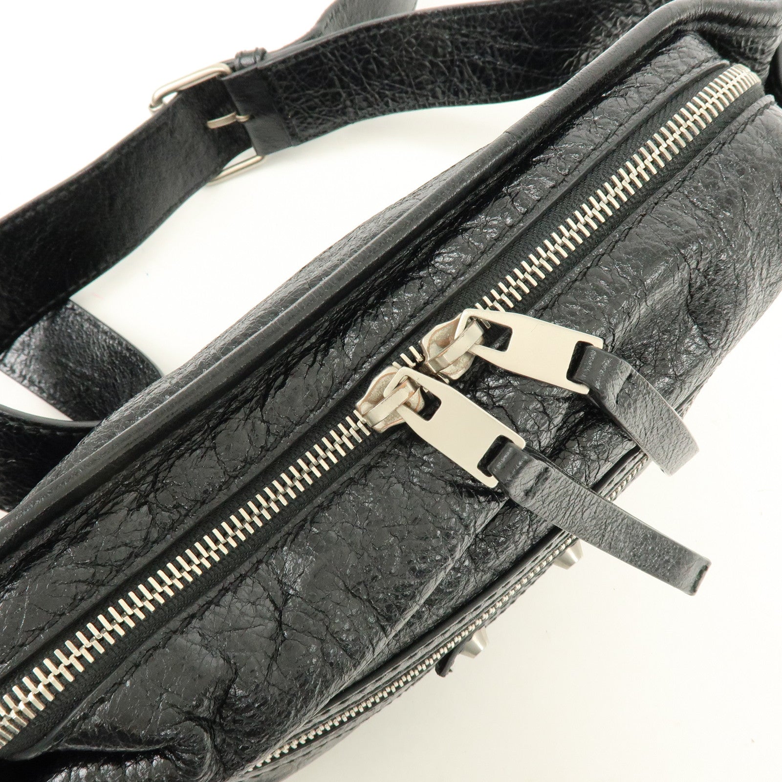 BALENCIAGA Neo Lift Leather Waist Bag Body Bag Style Black 542013
