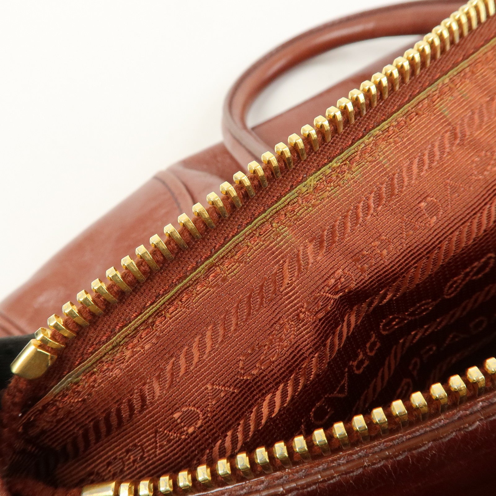 PRADA Logo Leather 2Way Hand Bag Shoulder Bag Brown BN2324