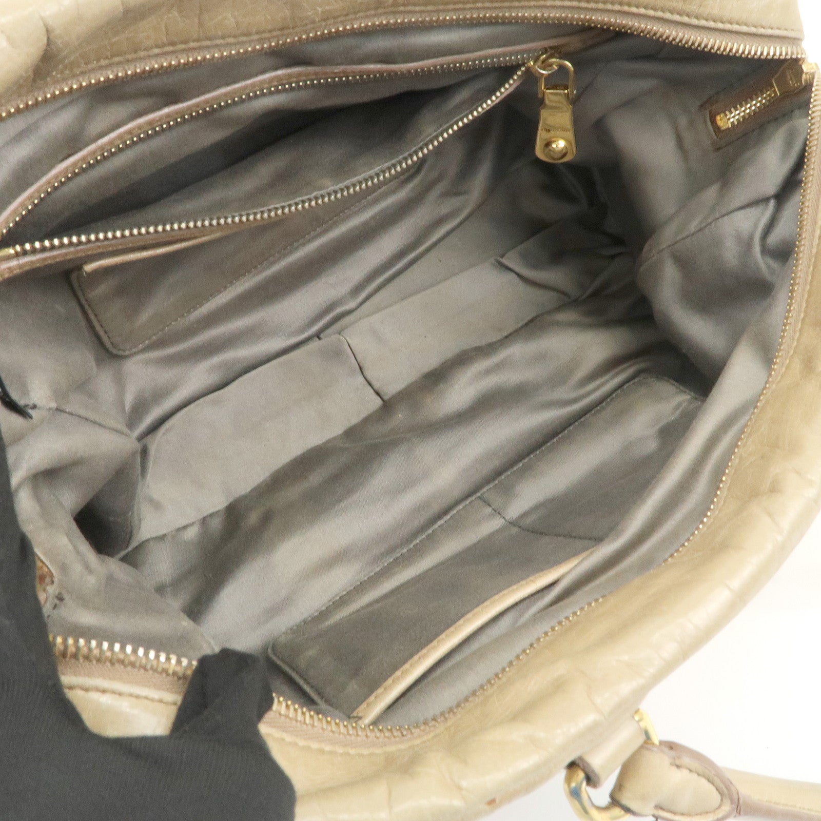 MIU MIU Logo Leather 2Way Bag Hand Bag Light Brown RL0048