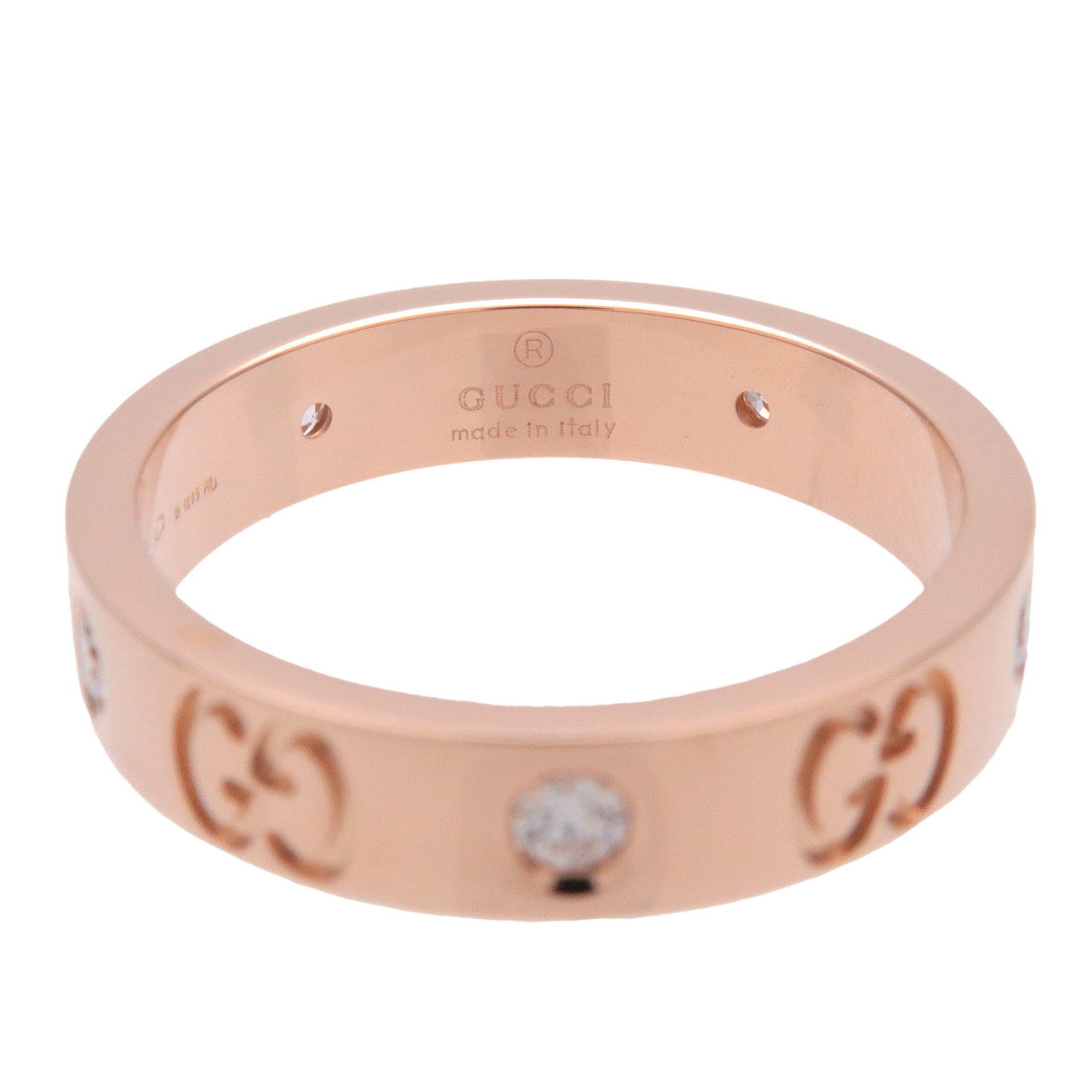 GUCCI Icon 5P Diamond Ring K18 750PG Rose Gold #10 US5 EU50 HK11