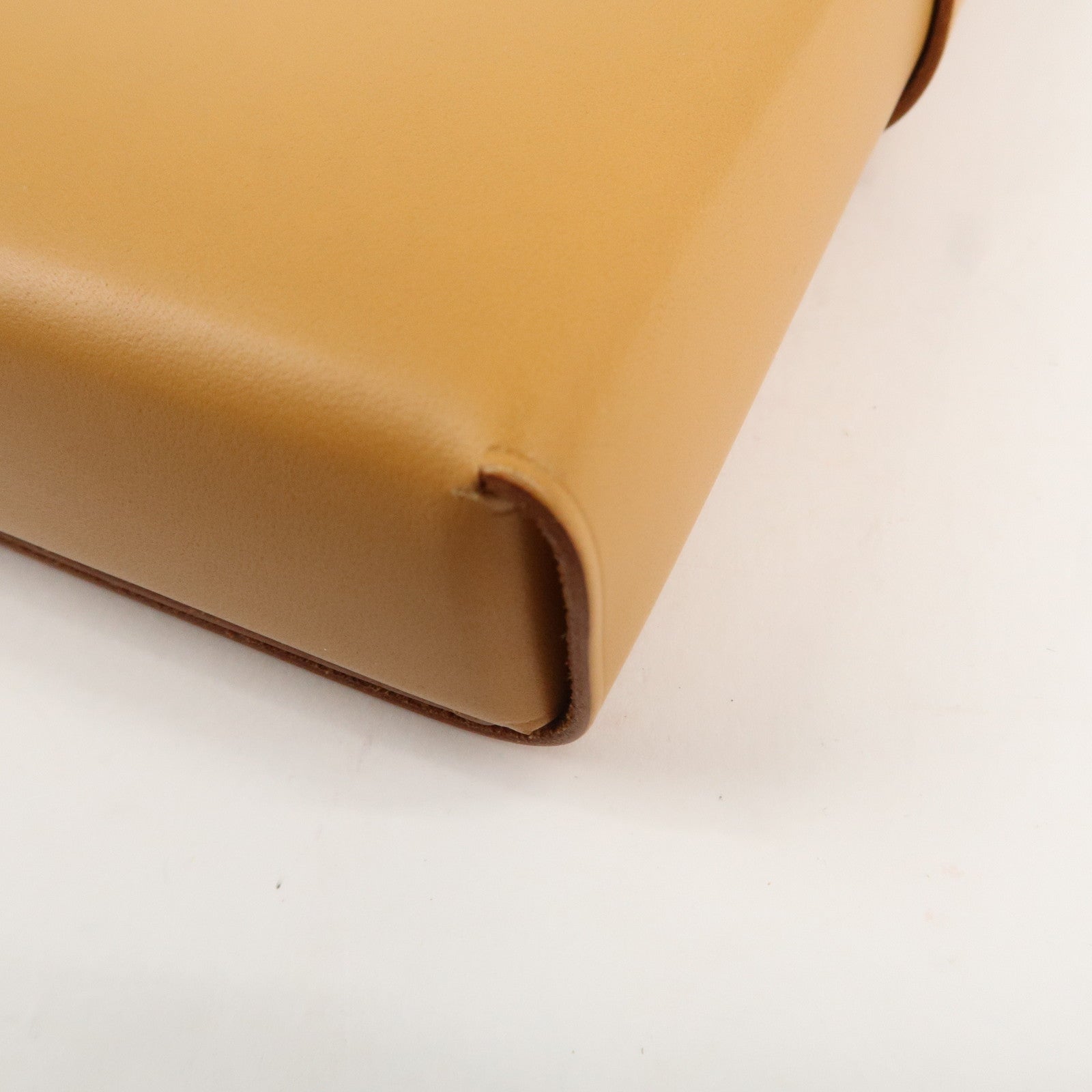 HERMES Leather VISIONAIRE32 Post Card Brown Used