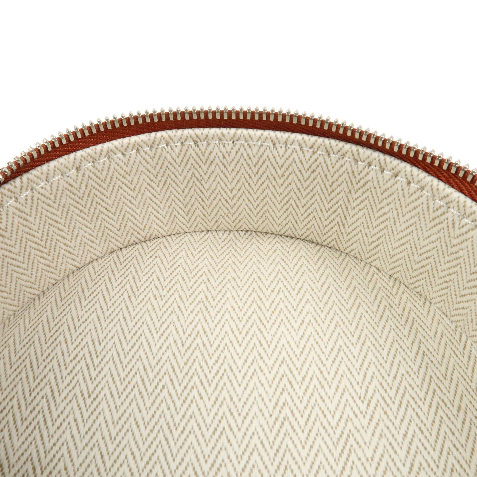 HERMES Evasion Cotton 100% Leather Cosmetic Makeup Pouch Vermilion