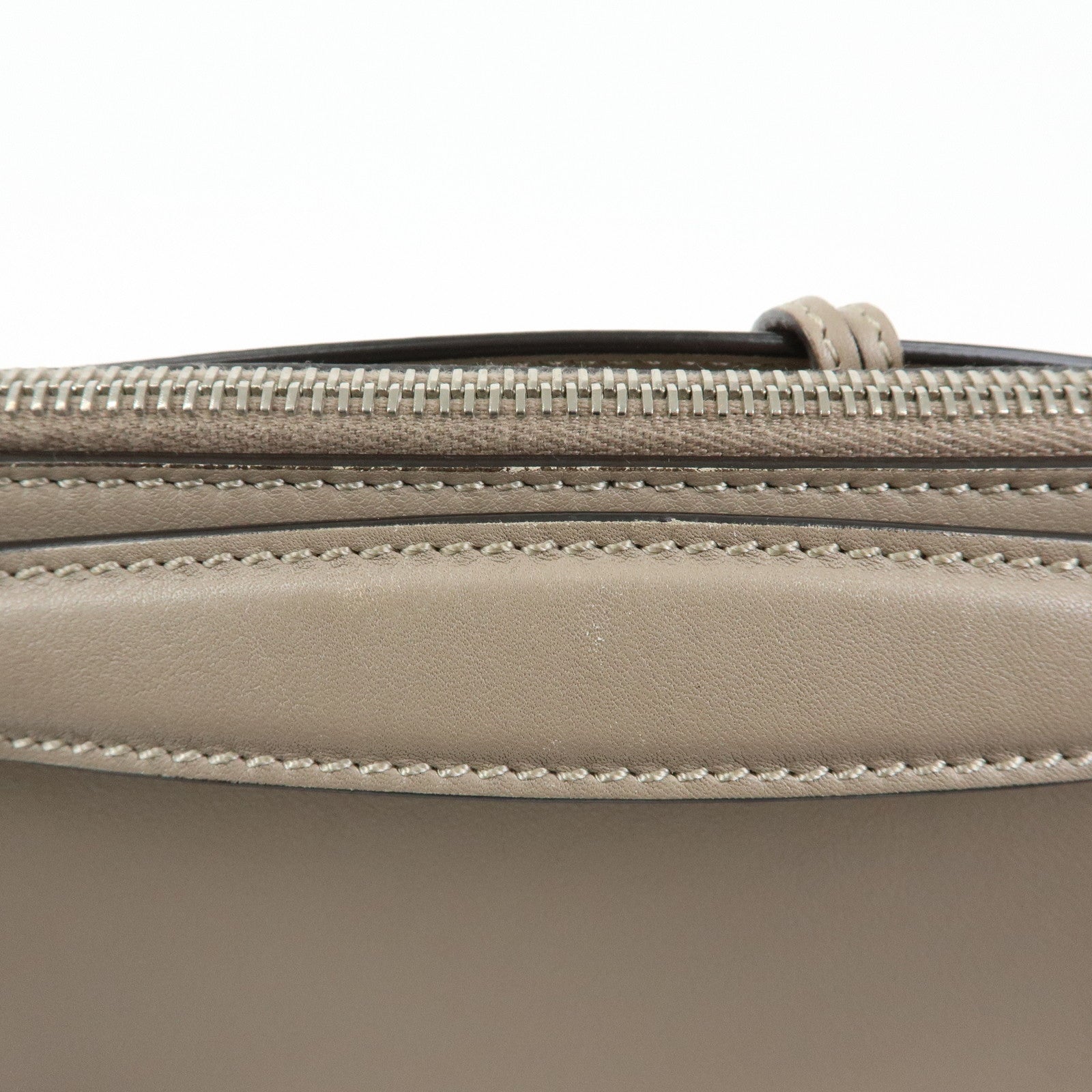 FENDI Bay The Way Leather 2Way Bag Shoulder Bag Greige 8BL124