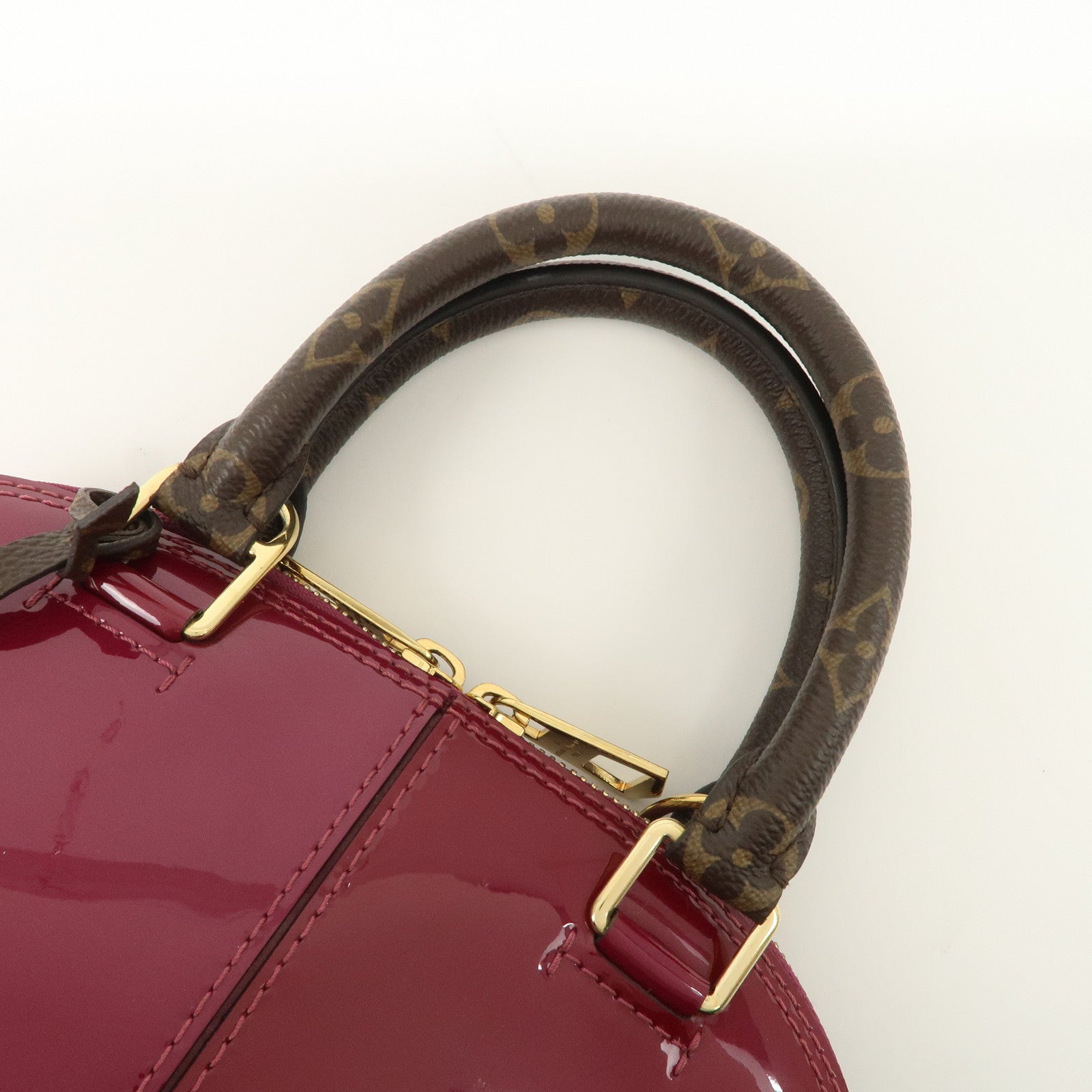 Louis Vuitton Monogram Vernis Alma BB 2Way Hand Bag Magenta M54785 Used