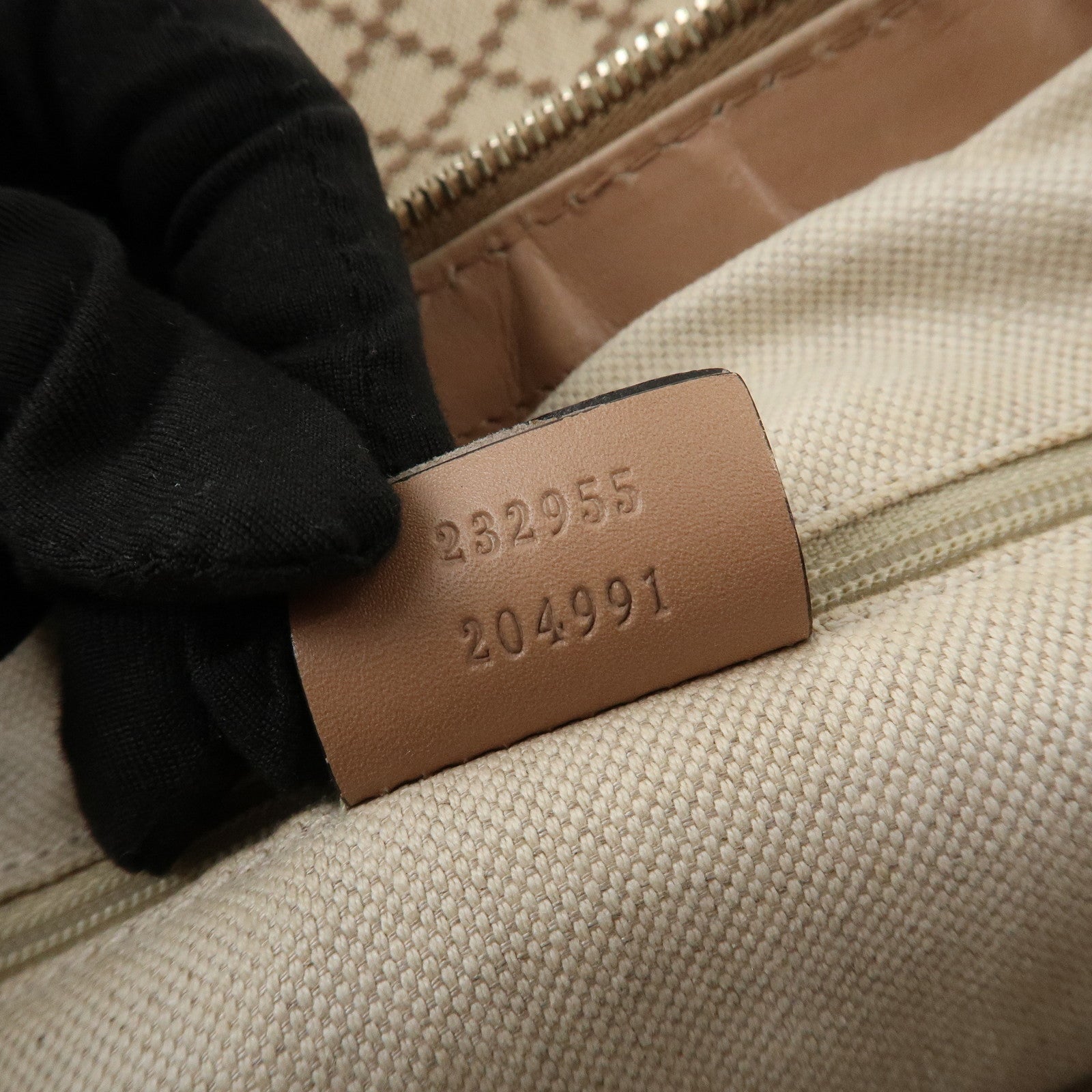 GUCCI Sukey Canvas Leather Shoulder Bag Beige Pink Gold HDW 232955 Used