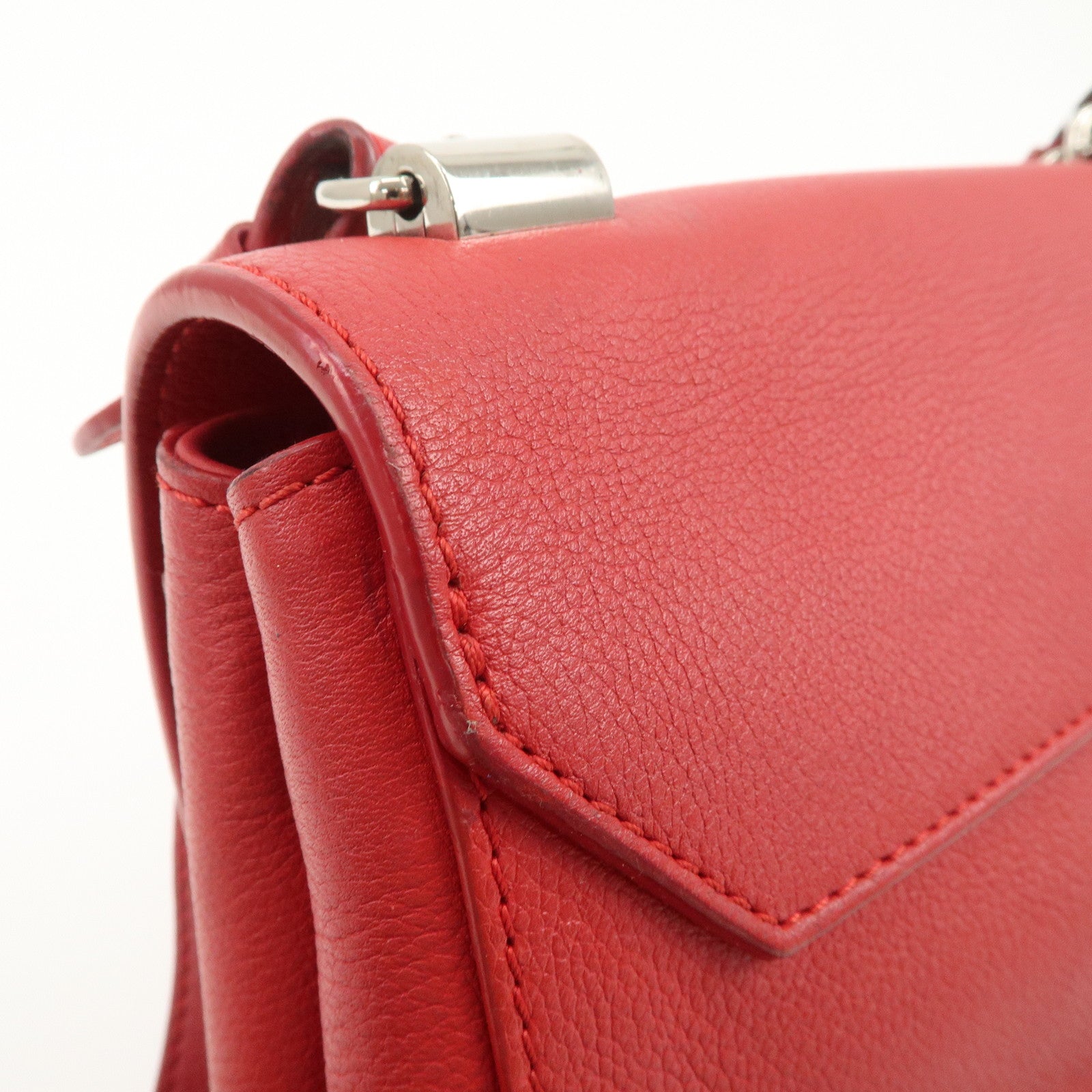 Louis Vuitton Calf Leather My Lockme BB 2Way Hand Bag Ruby M51419