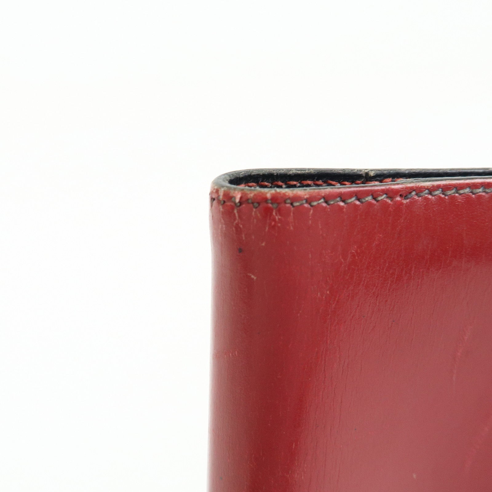 HERMES Box Calf Leather Agenda PM Planner Cover 〇Q Stamped Red