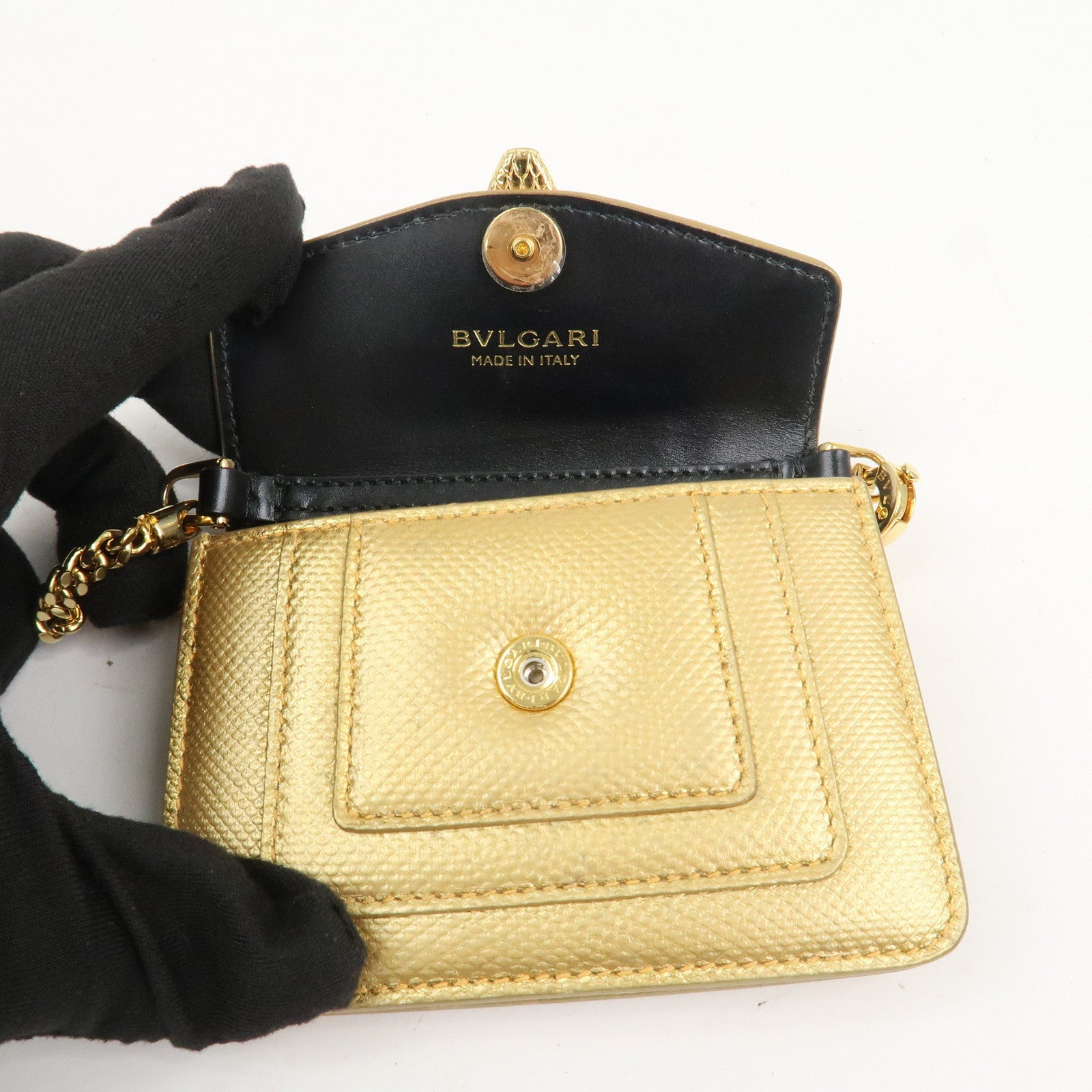 BVLGARI Serpenti Forever Leather Bag Charm Gold